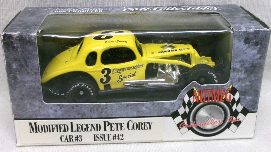 MIB 1997 ERTL Nutmeg Modified Legend Pete Corey Car #3, Issue #42, 1:64 Diecast MIB 1997 ERTL Nutmeg Modified Legend Pete Corey Car #3, Issue #42, 1:64 Diecast