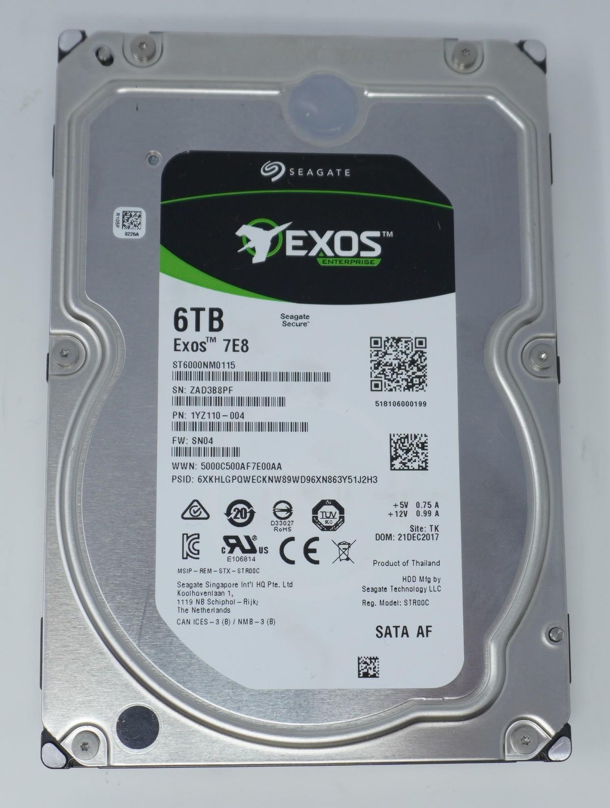 Seagate ST6000NM0115 EXOS 1YZ110-002 6TB 7.2K RPM 6Gb/s 3.5