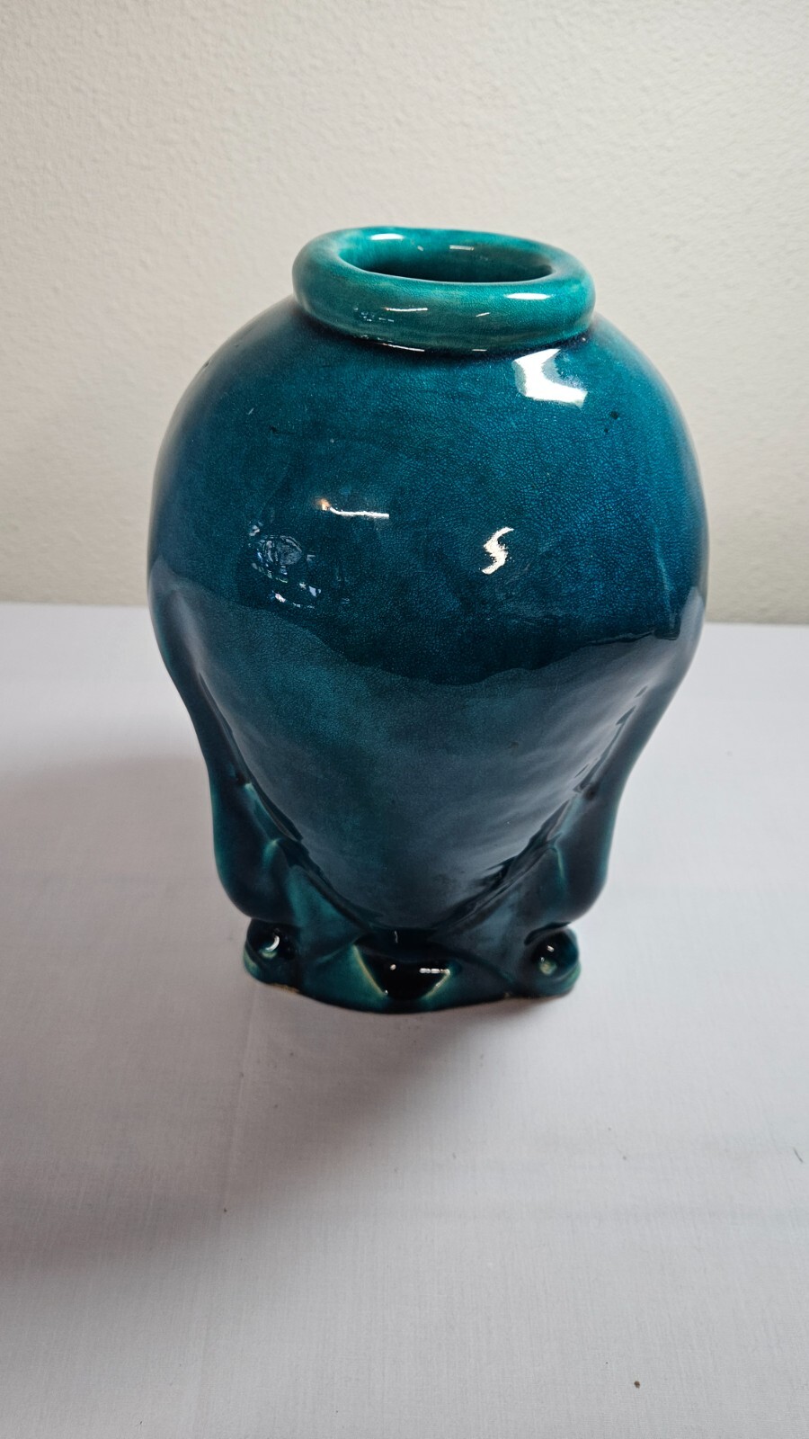Antique Chowen turquoise-glazed 10.25 inch vase Qing Dynasty likely 1662-1722 Antique Chowen turquoise-glazed 10.25 inch vase Qing Dynasty likely 1662-1722