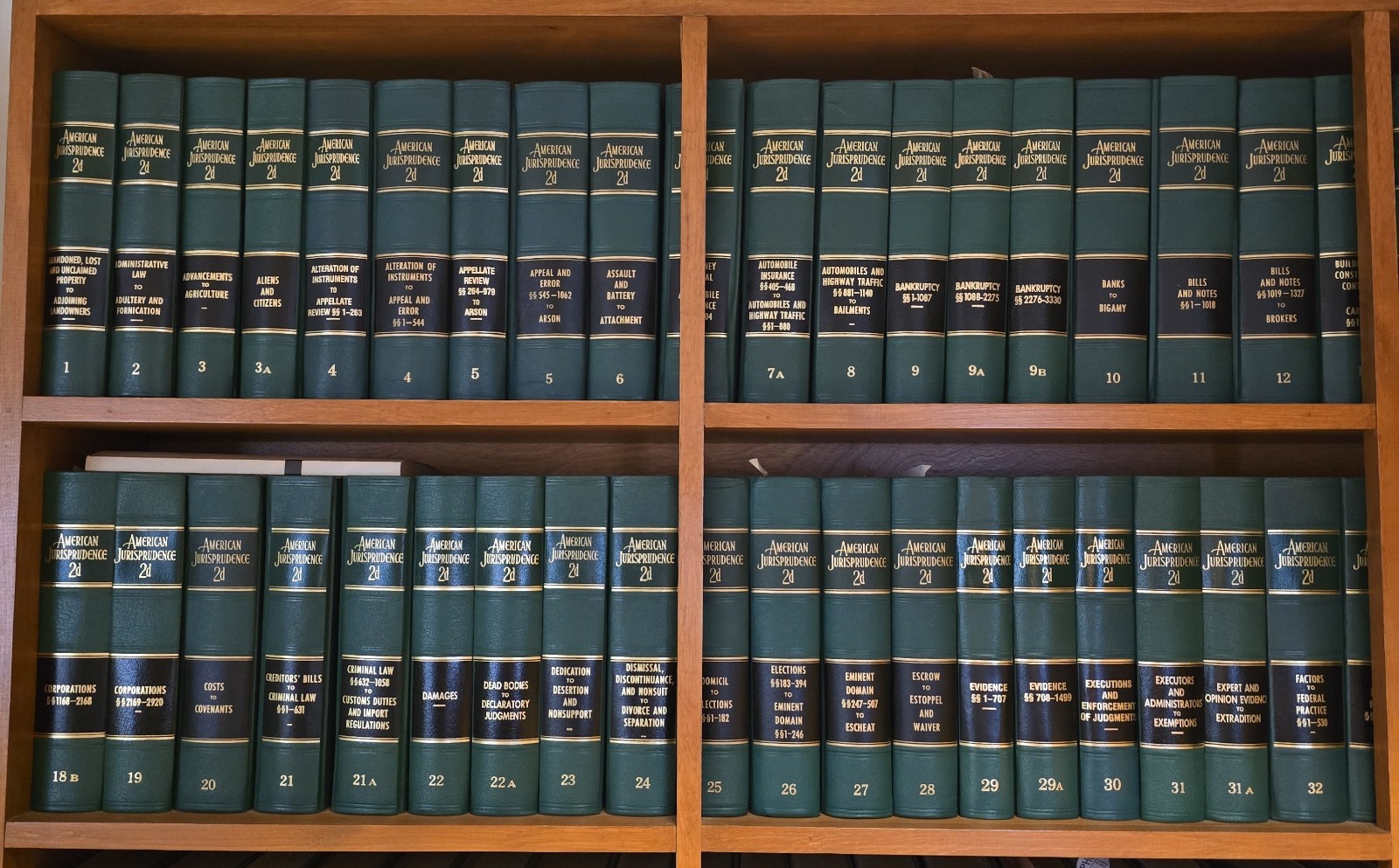 Vintage American Jurisprudence 2d Law Books Partial Set Vol 1-39 Am Jur 2d Legal