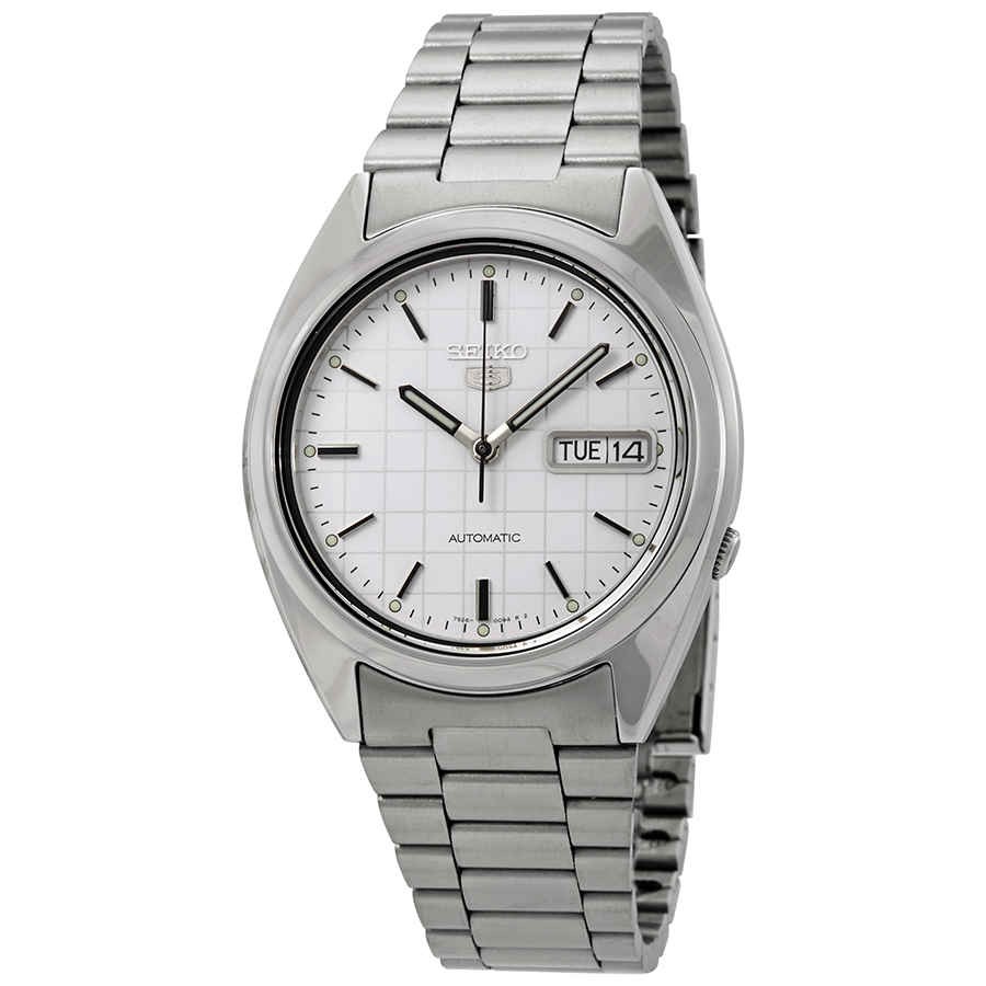 Seiko Series 5 Automatic White Grid Dial Men's Watch SNXF05