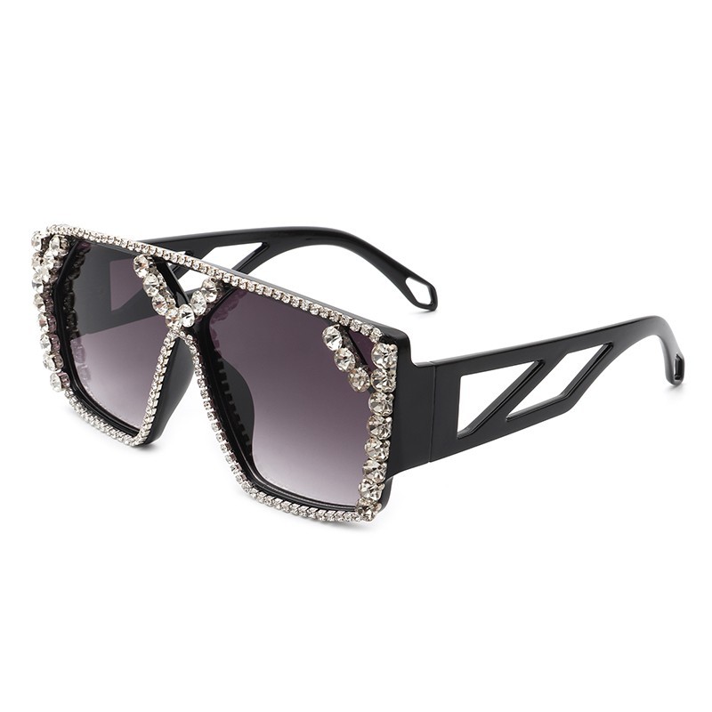 Square Oversized Crystal Rhinestone Sunglasses for Women UV400 Bling Fashion Square Oversized Crystal Rhinestone Sunglasses for Women UV400 Bling Fashion