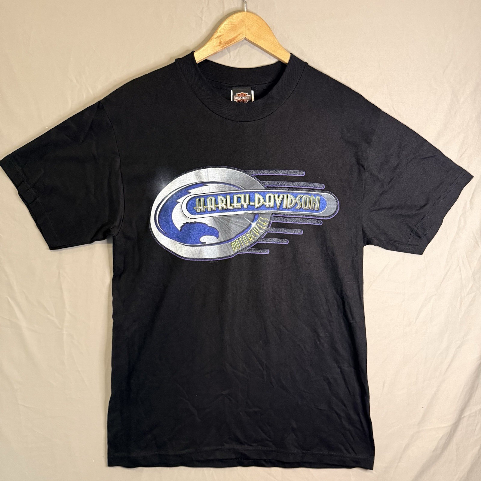 Vintage 97 98 Harley-Davidson Southside VA Black Eagle T-Shirt Adult M Holoubek 