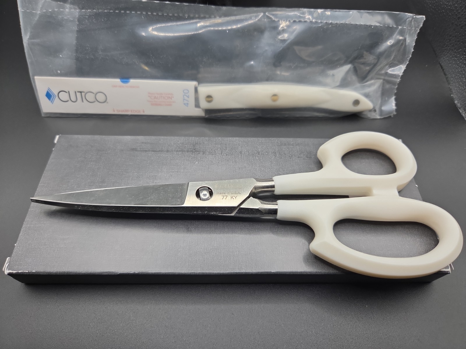 Cutco 2pc 77 Pearl White Shears And 4720 Paring Knife Cutco 2pc 77 Pearl White Shears And 4720 Paring Knife