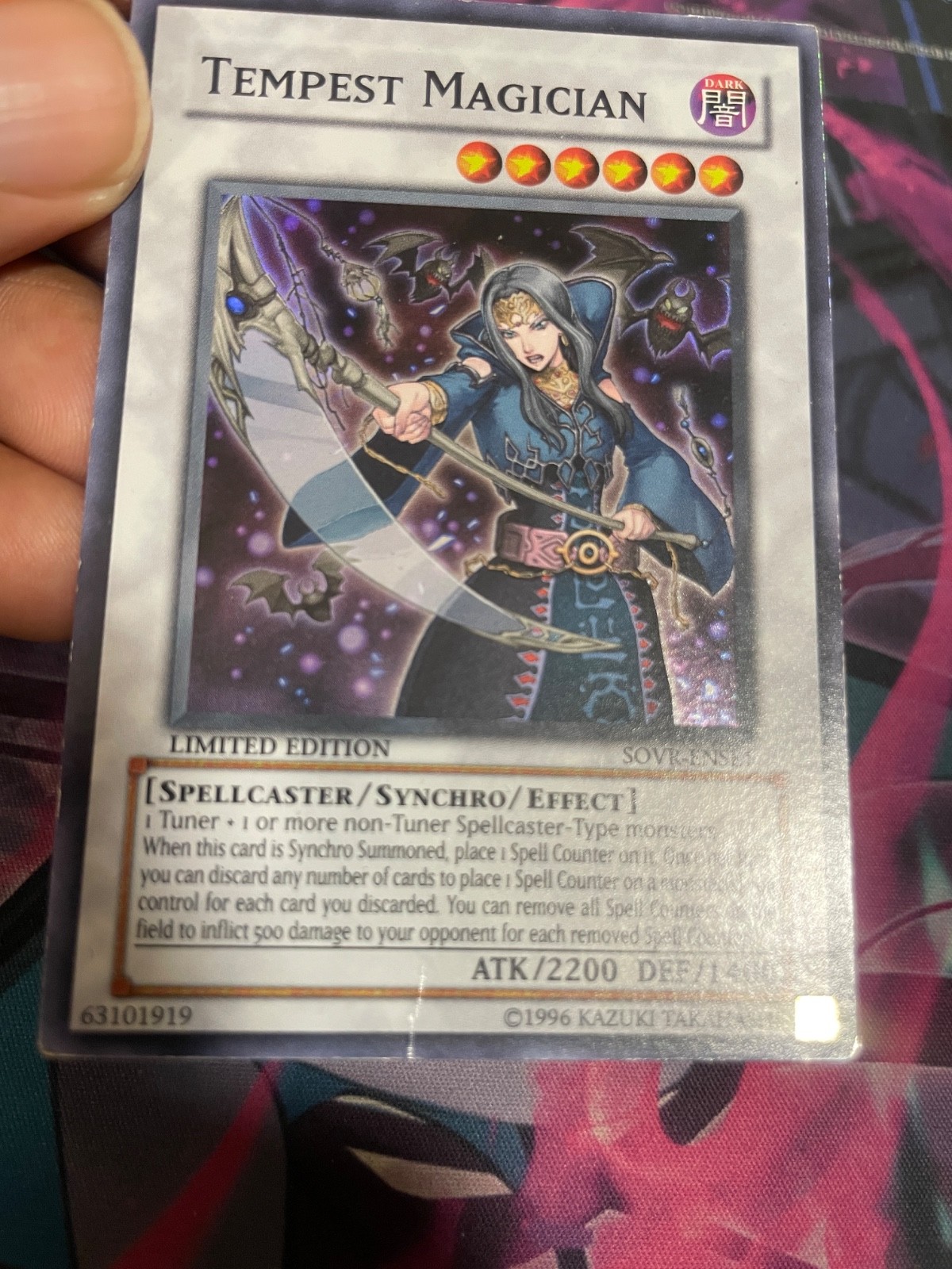 YUGIOH - TEMPEST MAGICIAN - SUPER RARE - SOVR - LIMITED EDITION - HP YUGIOH - TEMPEST MAGICIAN - SUPER RARE - SOVR - LIMITED EDITION - HP