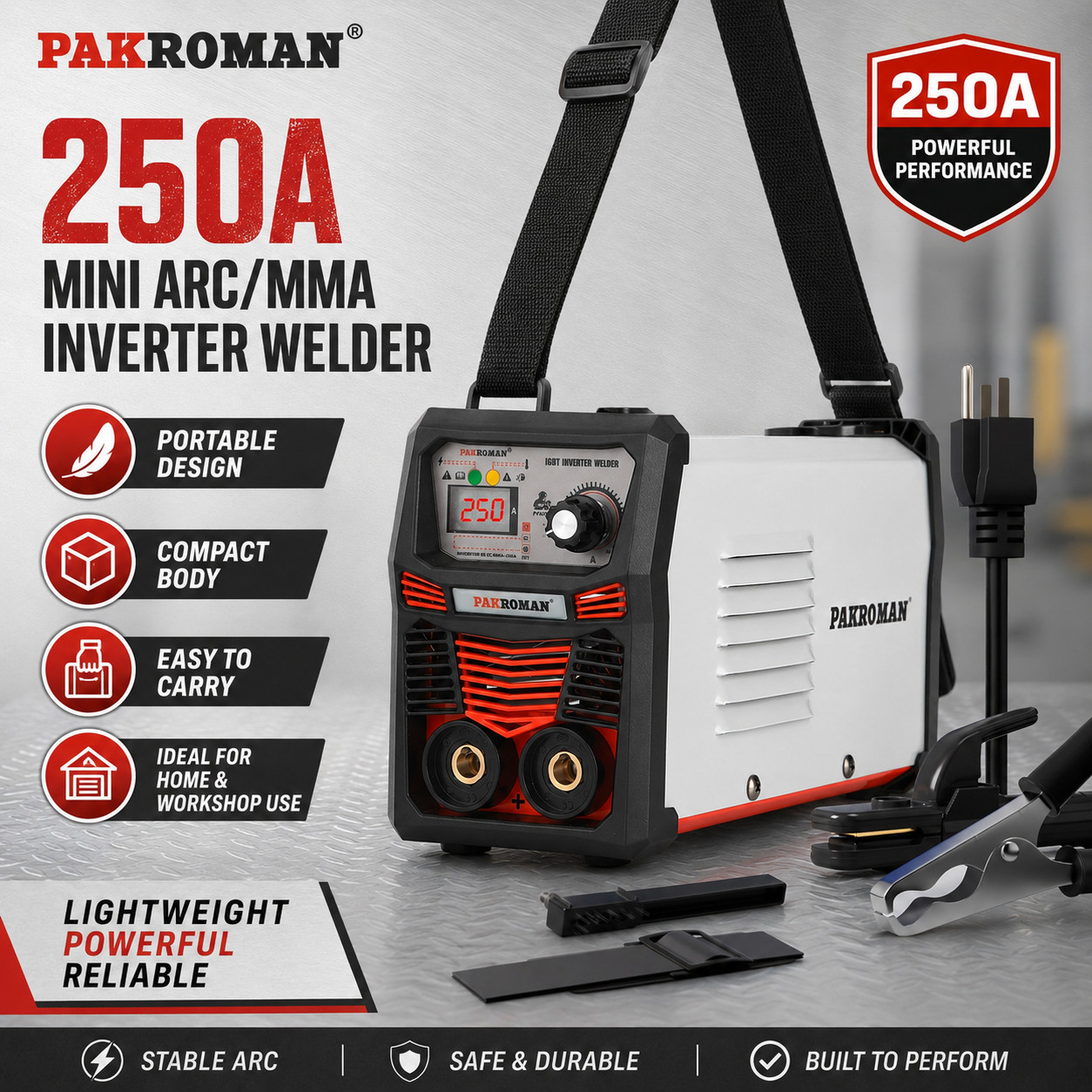 250A Portable Inverter Welder 110/127V ARC MMA Welding Machine Kit 50/60Hz 250A Portable Inverter Welder 110/127V ARC MMA Welding Machine Kit 50/60Hz