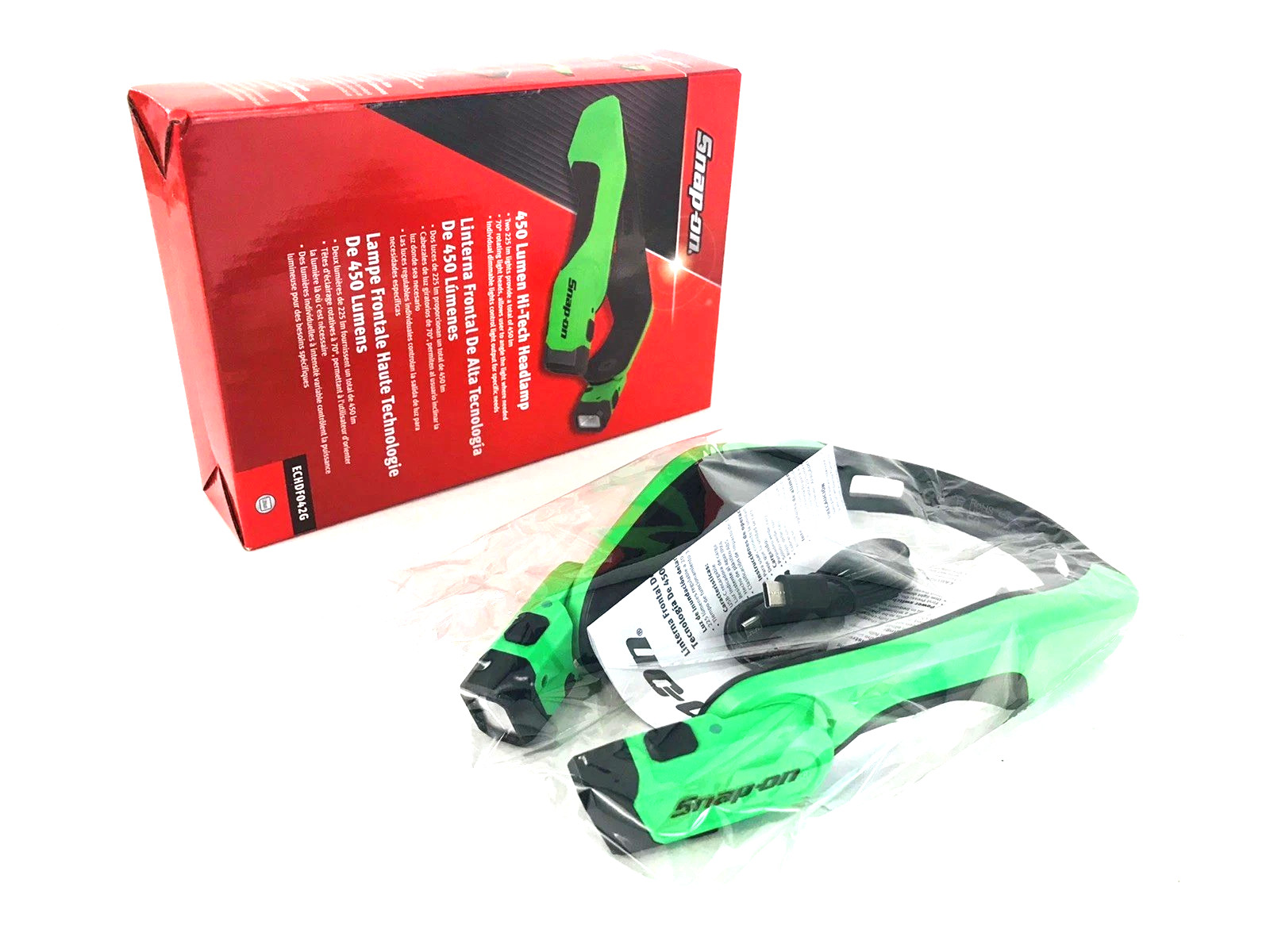 NEW Snap-on™ 450 Lumen Dual-Light Headband ECHDF042 ECHDF042G Green NEW Snap-on™ 450 Lumen Dual-Light Headband ECHDF042 ECHDF042G Green