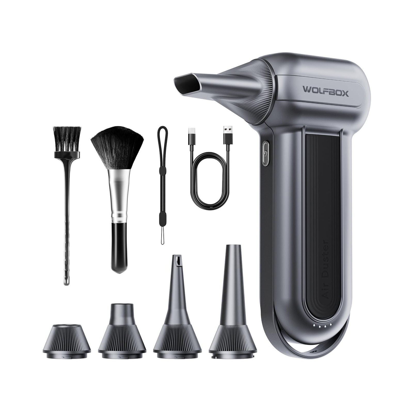 WOLFBOX MF100 Compressed Air Duster, 150000RPM Turbo Fan, 45 m/s Airflow WOLFBOX MF100 Compressed Air Duster, 150000RPM Turbo Fan, 45 m/s Airflow