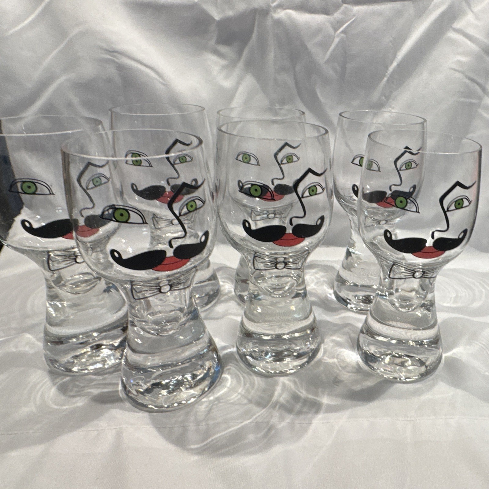 7 vintage Kosta Boda Sea Glasbruk Face Mid Centry Modern Barware Glasses MCM 7 vintage Kosta Boda Sea Glasbruk Face Mid Centry Modern Barware Glasses MCM