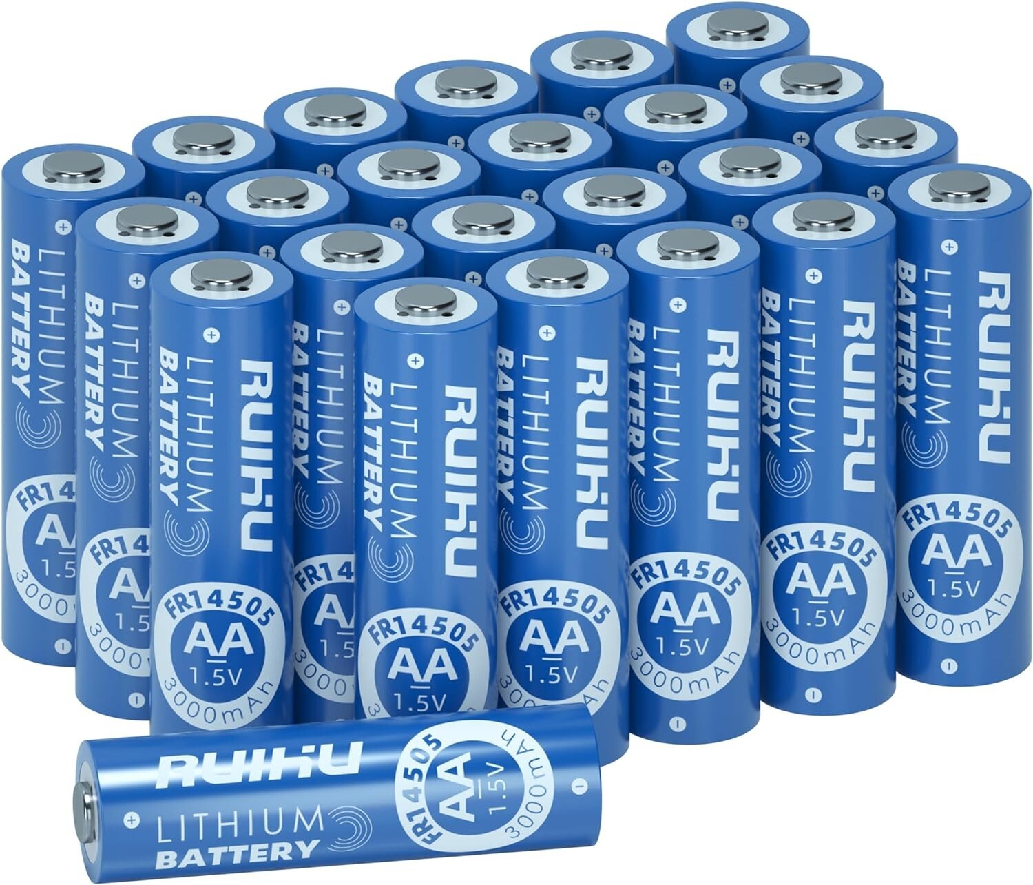 24 TWENTY FOUR RUIHU LITHIUM AA BATTERIES DOUBLE A 1.5V 3000 MAH NEW EXP 2040