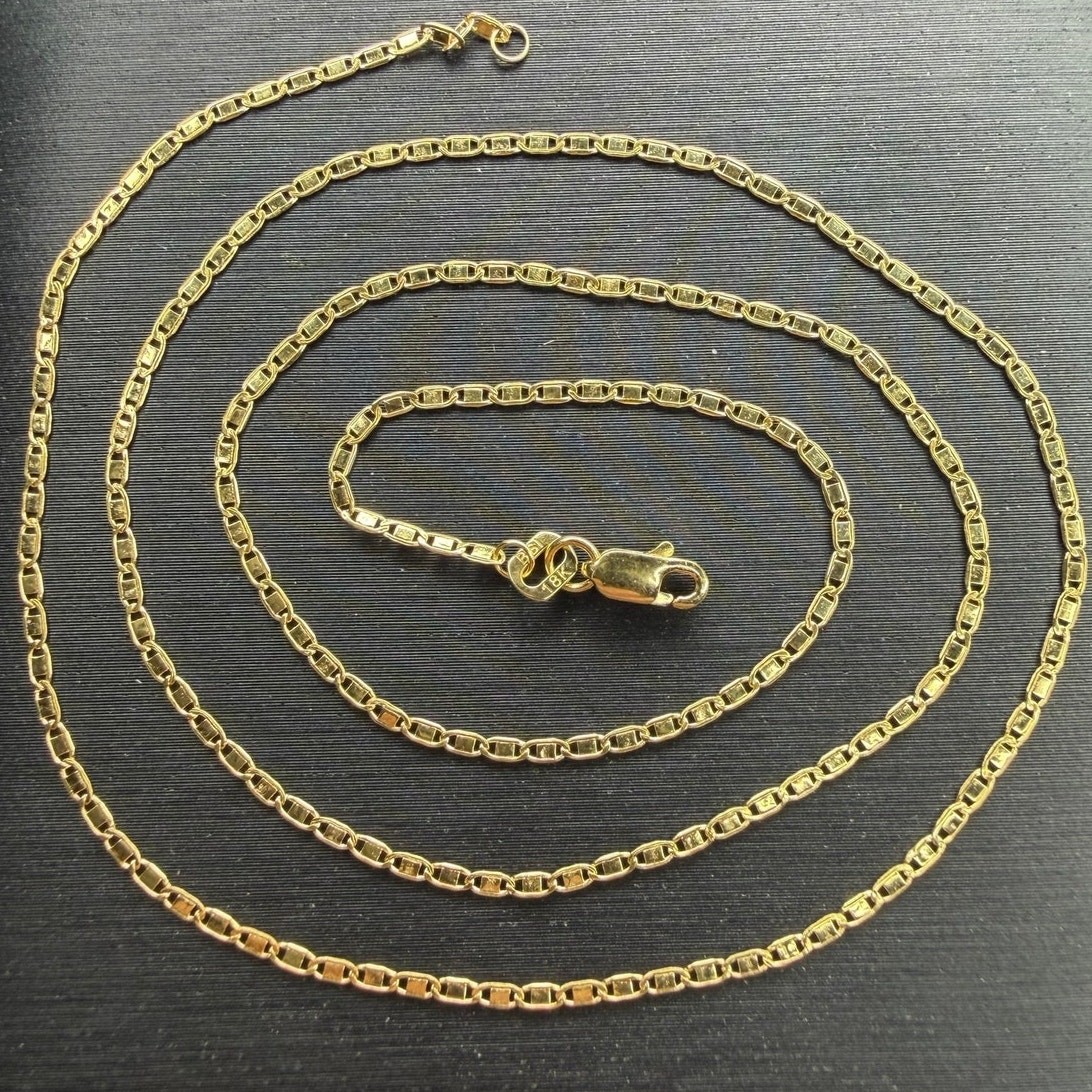 Solid Italian 18k Yellow Gold Valentino Necklace Chain 18\