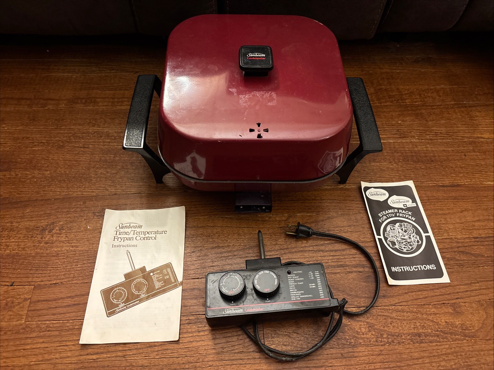 Vintage Sunbeam Cookmaster Multi-Cooker Frypan 07487 Claret Vintage Sunbeam Cookmaster Multi-Cooker Frypan 07487 Claret
