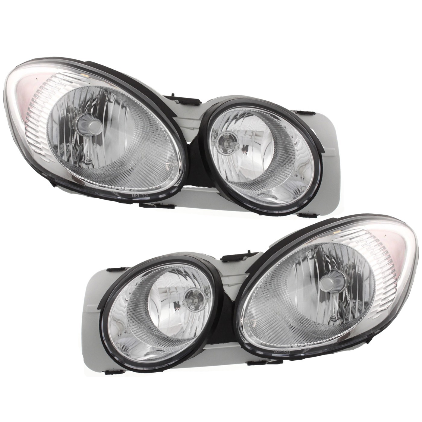Driver & Passenger Side Headlight For Buick LaCrosse 2005-2007 Halogen w/ Bulbs