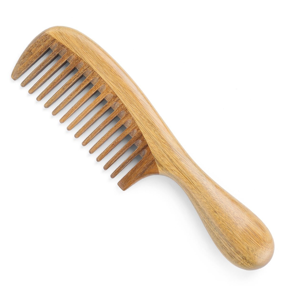 Onedor Handmade 100% Natural Green Sandalwood Detangler Wooden Wide Tooth Combs Onedor Handmade 100% Natural Green Sandalwood Detangler Wooden Wide Tooth Combs