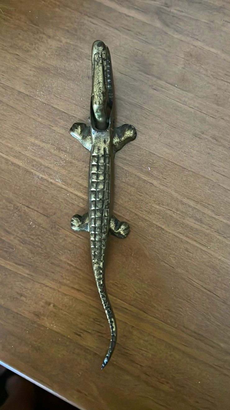 Vintage/Mid Century Brass/Bronze Metal Alligator/Crocodile nutcracker Vintage/Mid Century Brass/Bronze Metal Alligator/Crocodile nutcracker