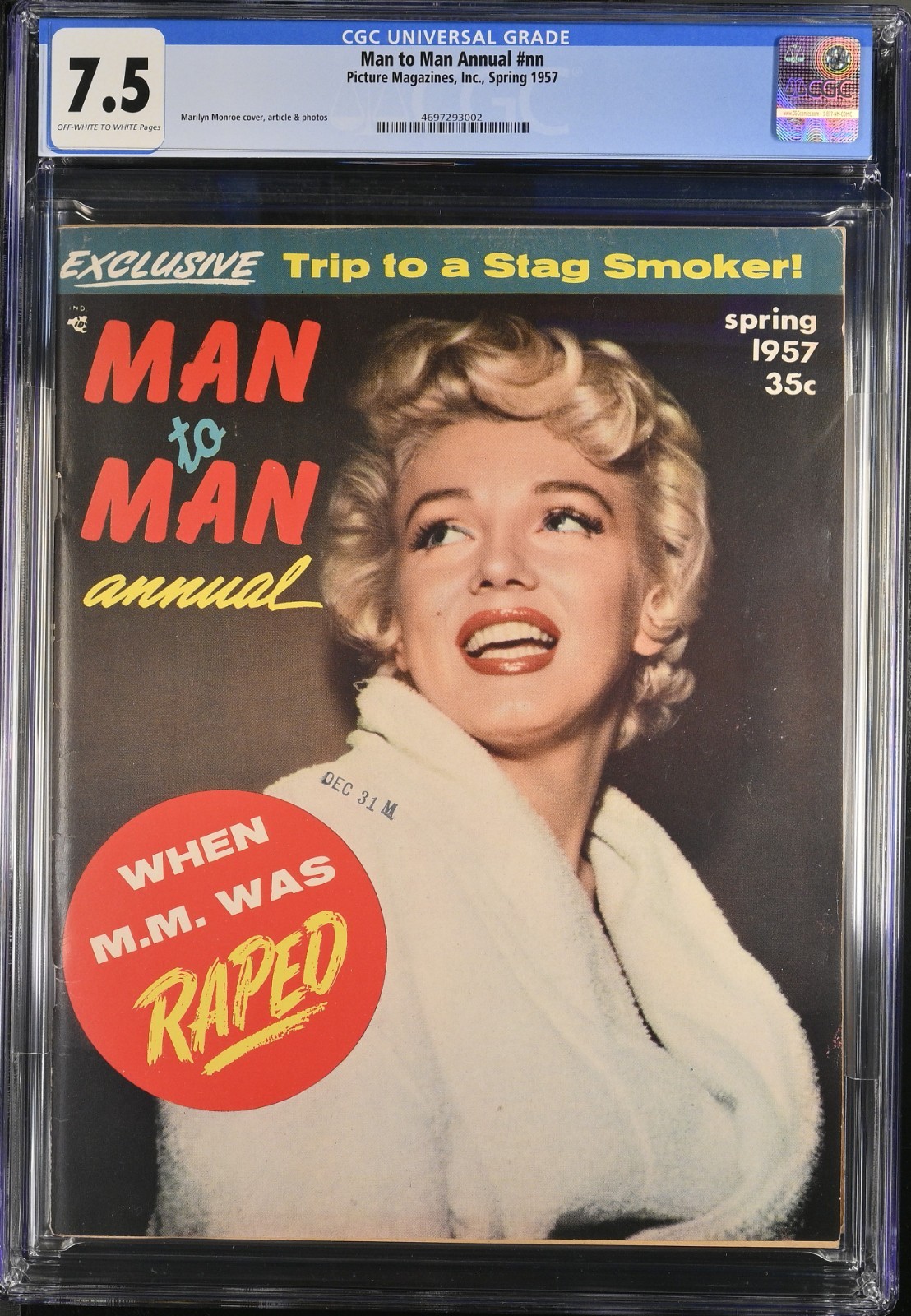 Marilyn Monroe Vintage Magazine-Man To Man Annual-1957-CGC 7.5-HIGHEST GRADED