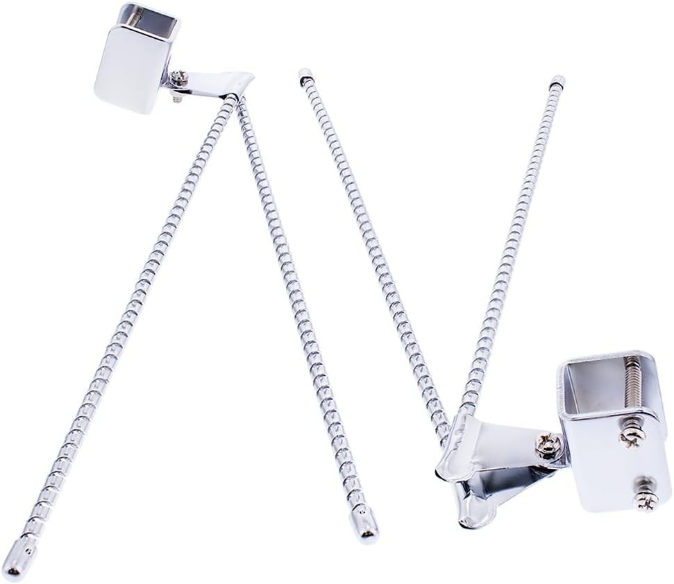 Pair Vintage Style Curb Feelers Chrome Metal Universal Spiral Classic Car Truck