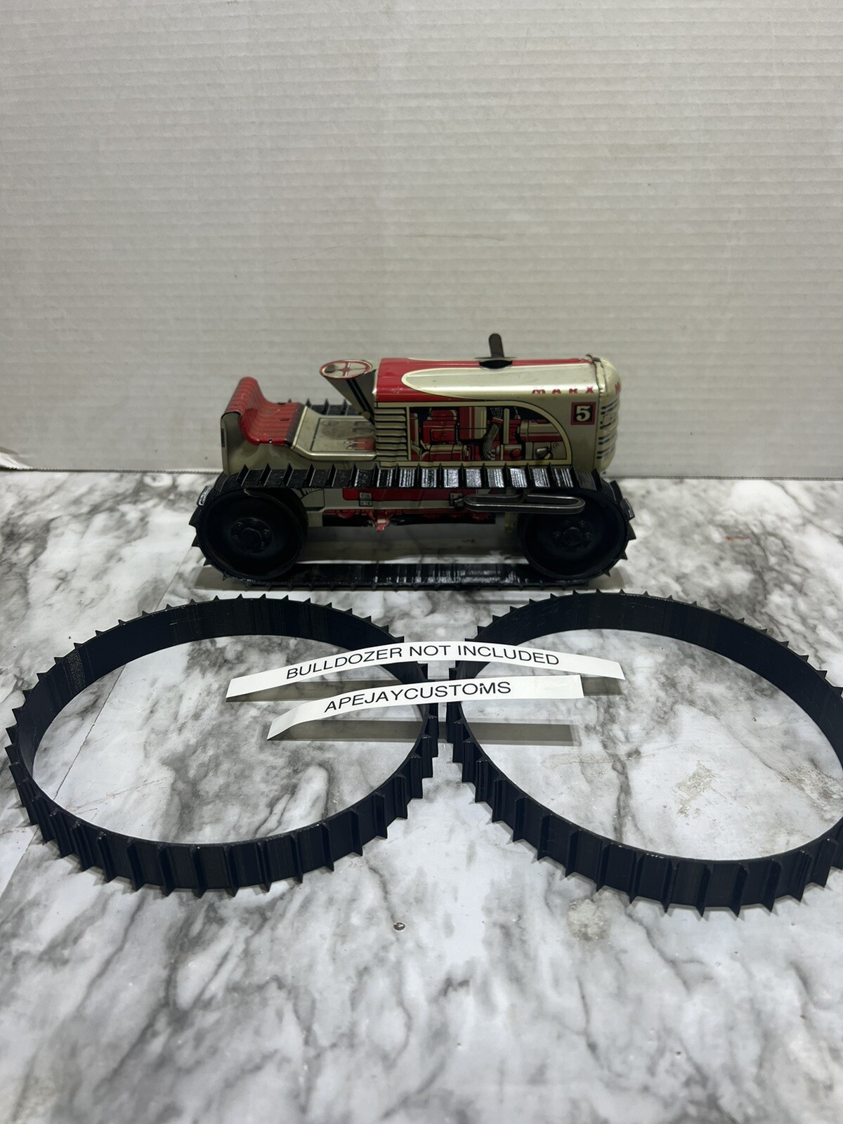 Vintage Marx Climbing Tractor Wind Up Tin Litho toy No 5 Dozer (TRACKS ONLY) Vintage Marx Climbing Tractor Wind Up Tin Litho toy No 5 Dozer (TRACKS ONLY)