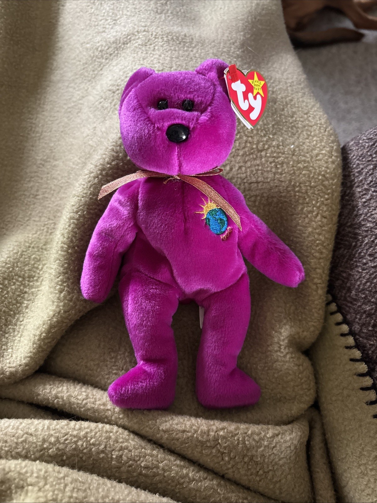 Ty Beanie Baby Millennium Bear Purple Plush Toy 1999 Canadian Tush Tag NEW NWT Ty Beanie Baby Millennium Bear Purple Plush Toy 1999 Canadian Tush Tag NEW NWT