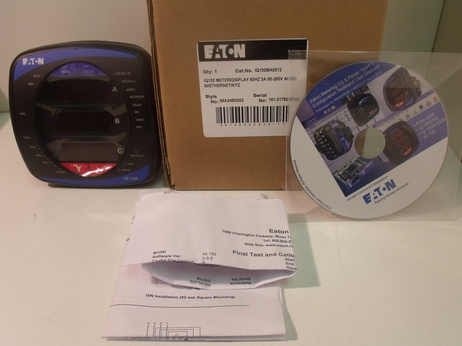 NIB Eaton IQ150MA6512 Series IQ100 Electronic Power Meter w/ Integral Display NIB Eaton IQ150MA6512 Series IQ100 Electronic Power Meter w/ Integral Display