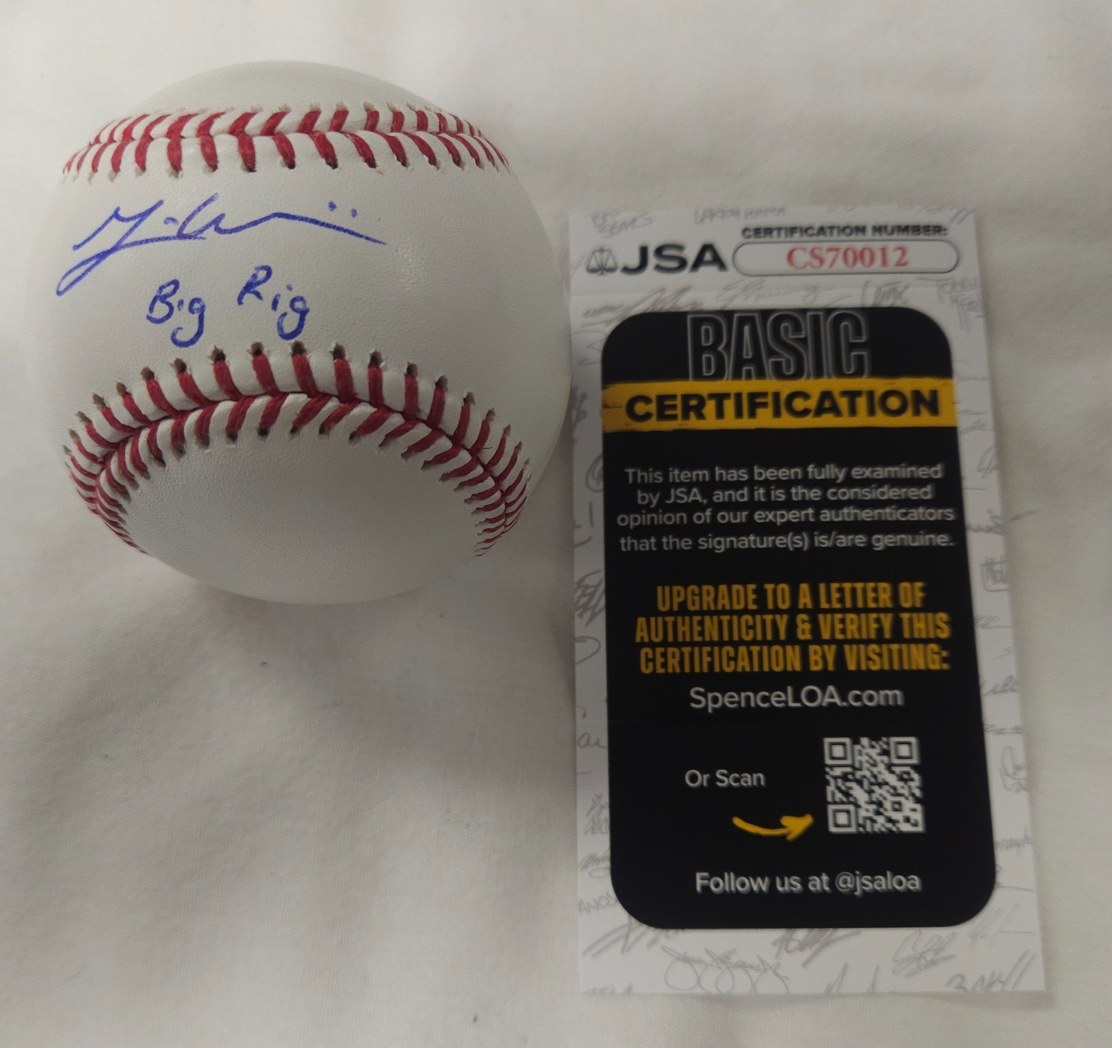 Gavin Williams Signed MLB Baseball Inscribed Big Rig JSA Gavin Williams Signed MLB Baseball Inscribed Big Rig JSA