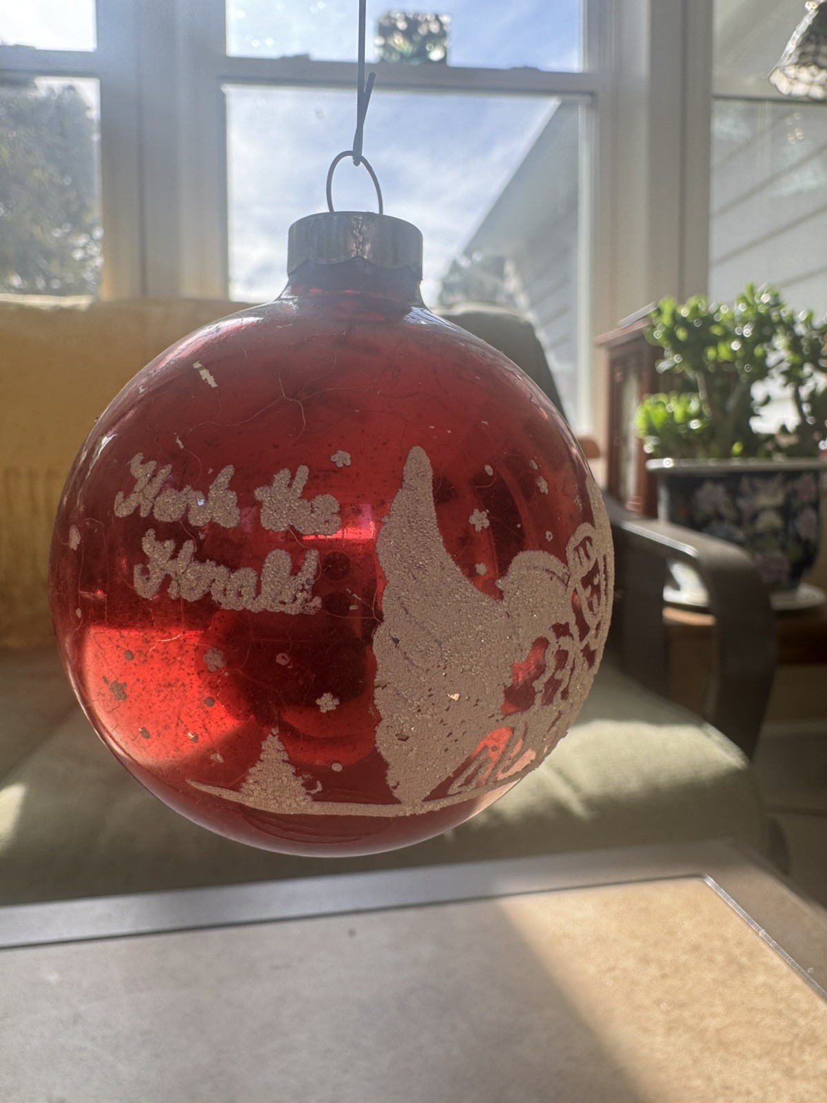 Vintage Franke Stencil Red Hark The Herald ANGELS SING Christmas Tree Ornament Vintage Franke Stencil Red Hark The Herald ANGELS SING Christmas Tree Ornament