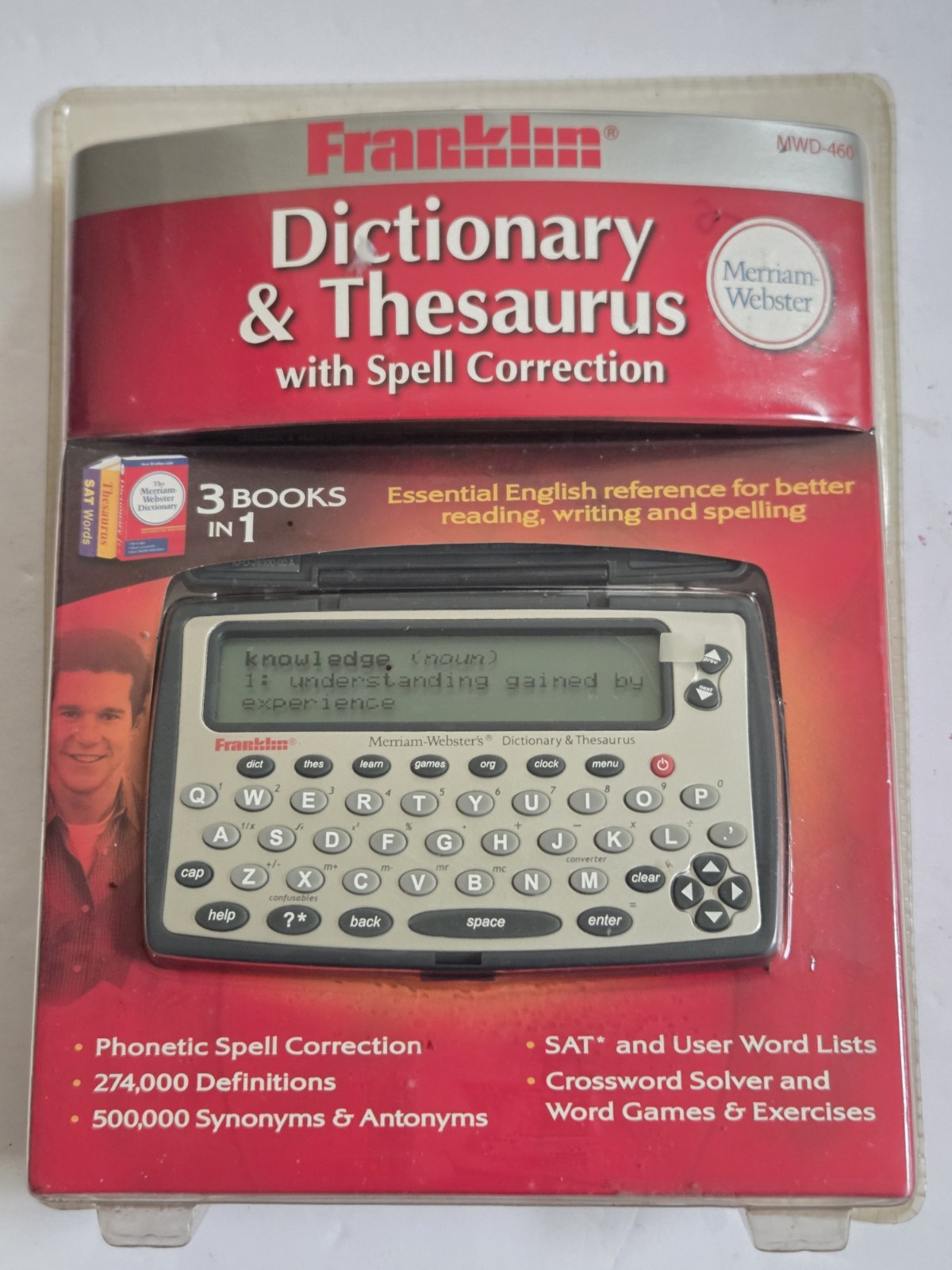 New Vtg Franklin MWD-460 Merriam-Webster Electronic Dictionary Thesaurus Sealed New Vtg Franklin MWD-460 Merriam-Webster Electronic Dictionary Thesaurus Sealed
