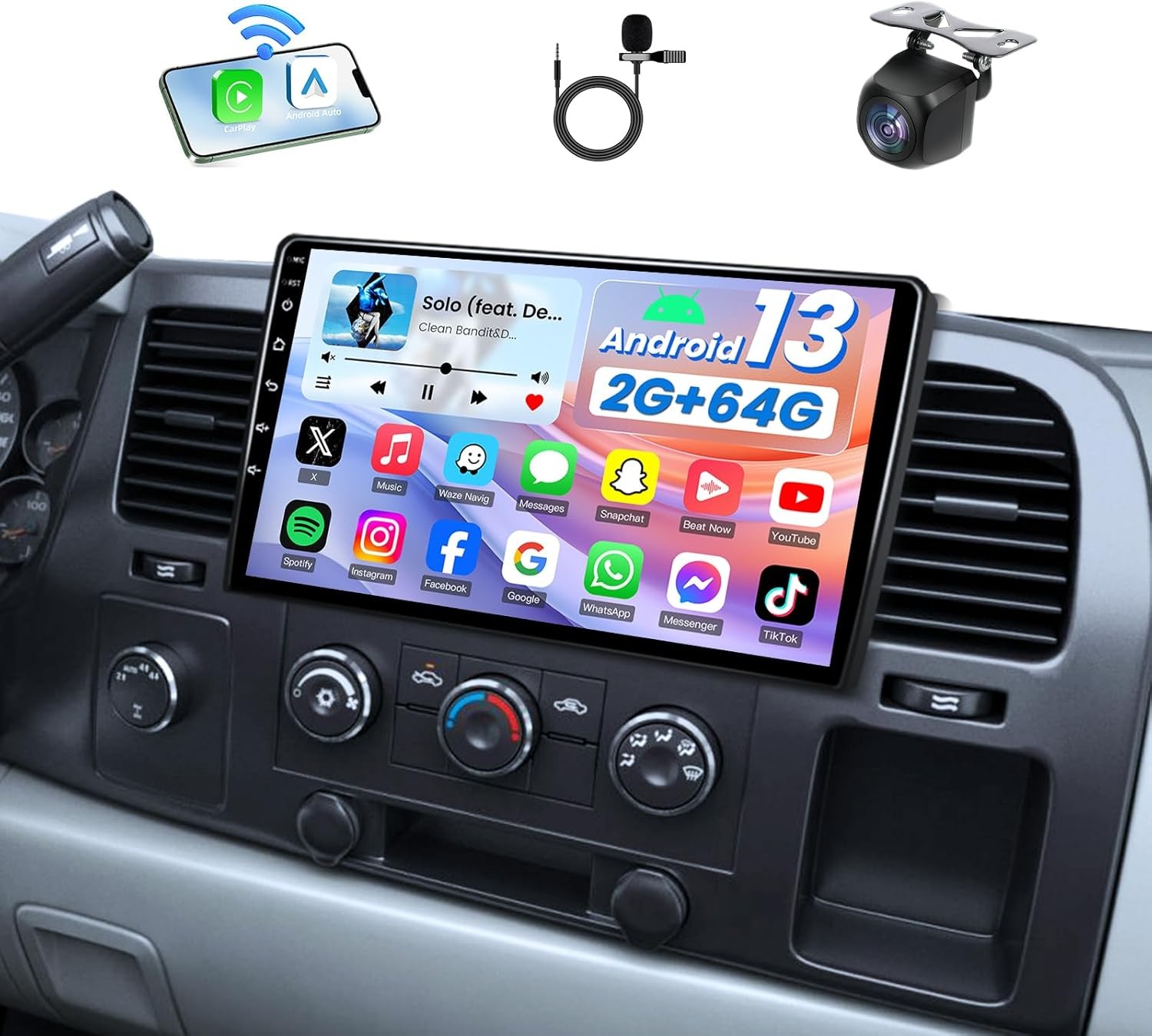 10.1'' For 2007-2013 Chevy Silverado GMC Sierra Carplay Stereo Radio Android 64G 10.1'' For 2007-2013 Chevy Silverado GMC Sierra Carplay Stereo Radio Android 64G