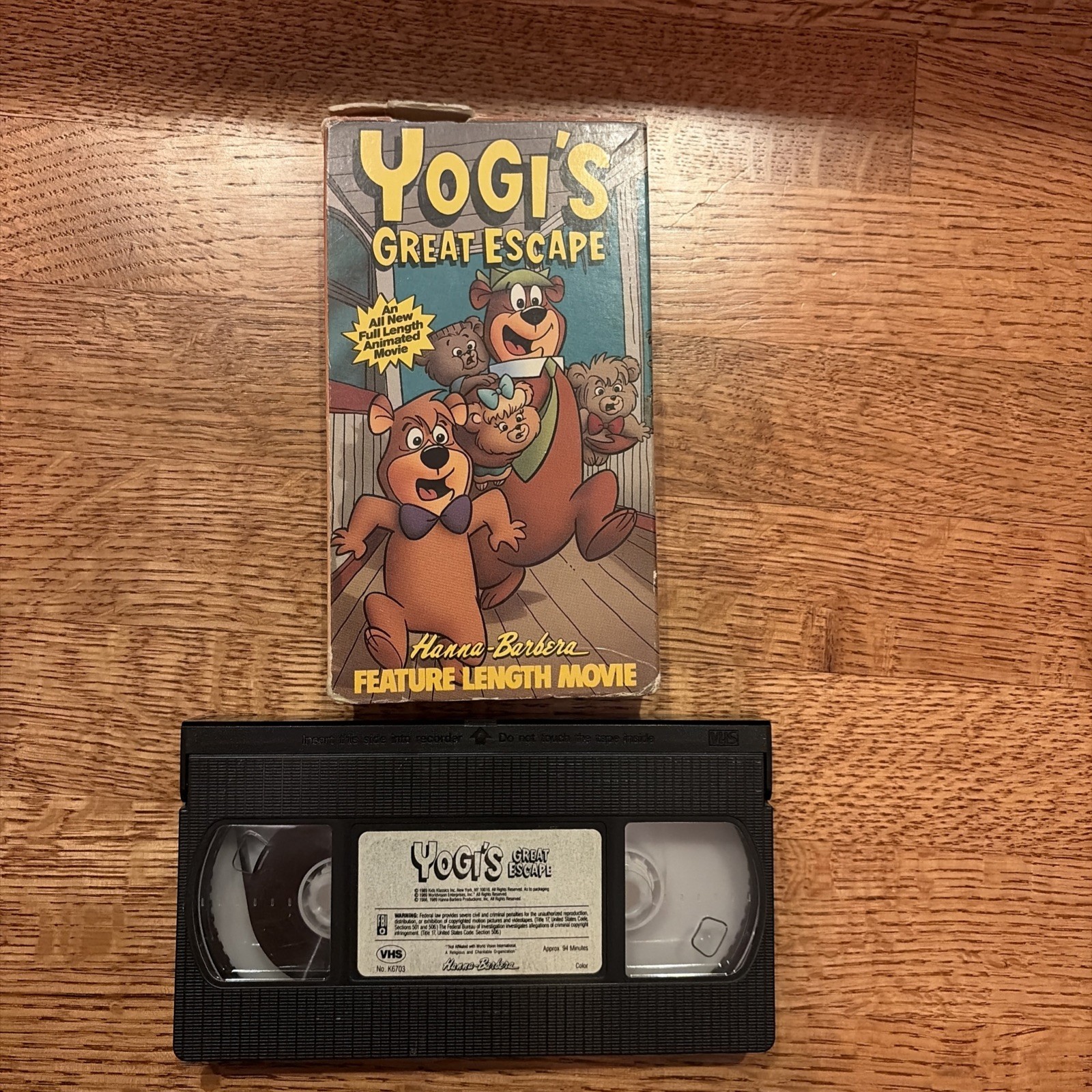 Vintage Yogi's Great Escape VHS Tape - Kids Klassics / Hanna-Barbera 1989 TESTED