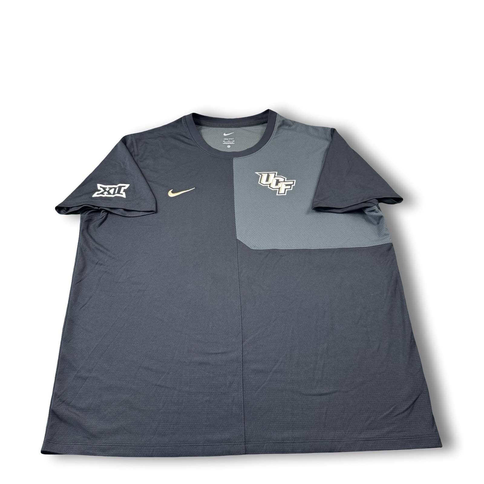 Nike Dri-Fit UCF Knights Team-Issued UV Coaches Shirt Black/Gray Mens Sz 2XL EUC Nike Dri-Fit UCF Knights Team-Issued UV Coaches Shirt Black/Gray Mens Sz 2XL EUC