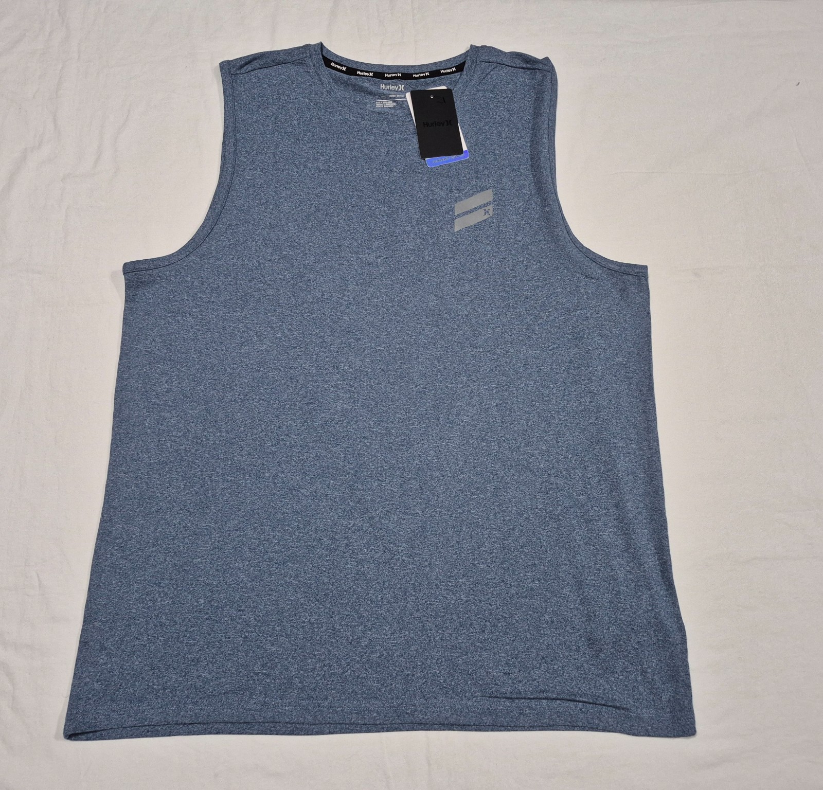 Hurley Men\'s Exist Breathe Performance Tank top Poly Gladiator Submarine Blue Hurley Men\'s Exist Breathe Performance Tank top Poly Gladiator Submarine Blue
