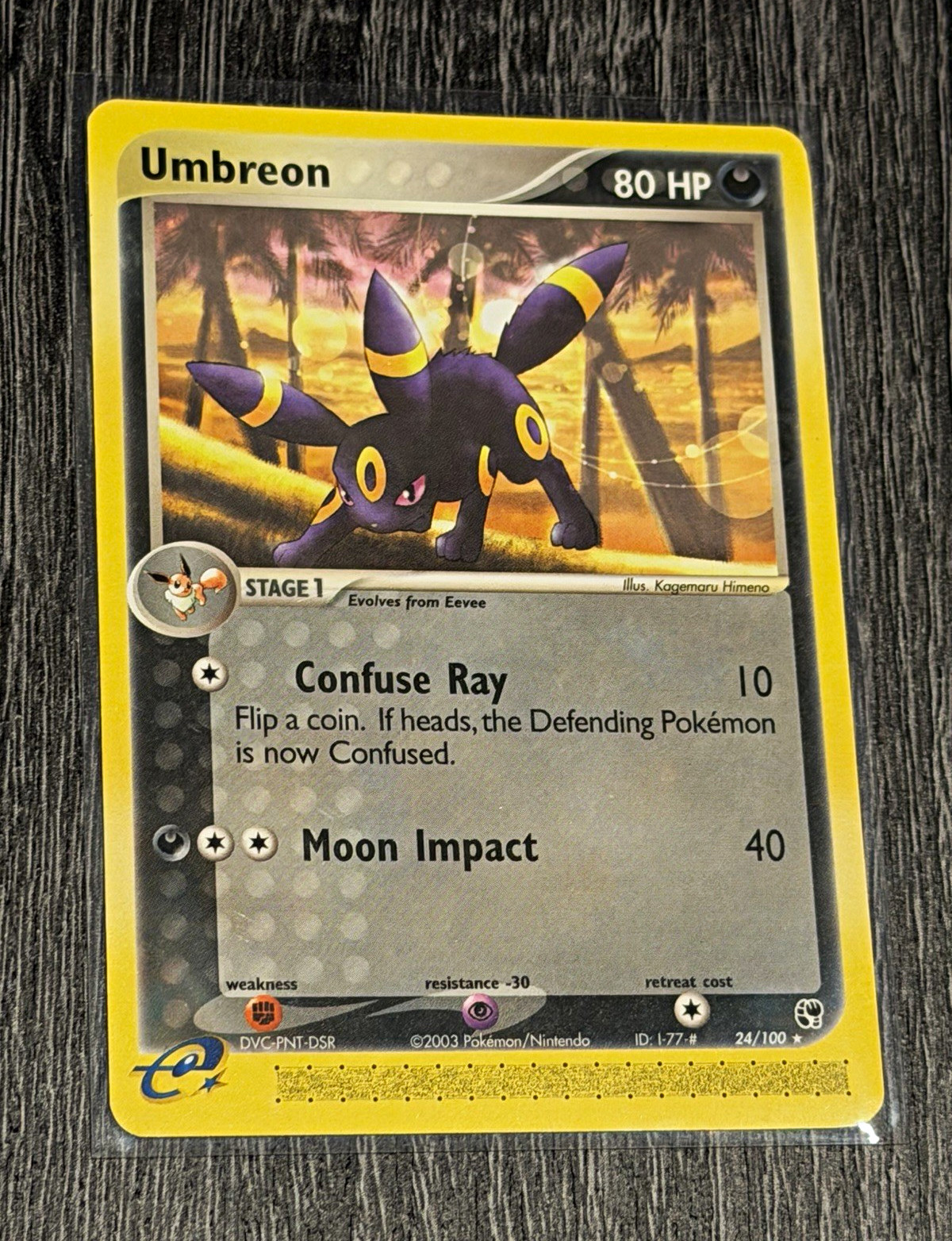 Pokemon Umbreon 24/100 EX Sandstorm (2003) Vintage Non-Holo Rare - NM/LP in
