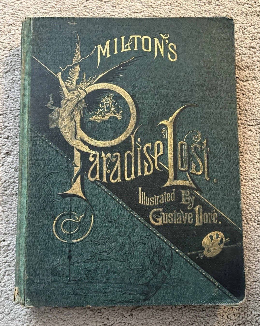 1886 Antique Paradise Lost Illustrated By Gustave Dore Hardcover Book 10”x13” 1886 Antique Paradise Lost Illustrated By Gustave Dore Hardcover Book 10”x13”