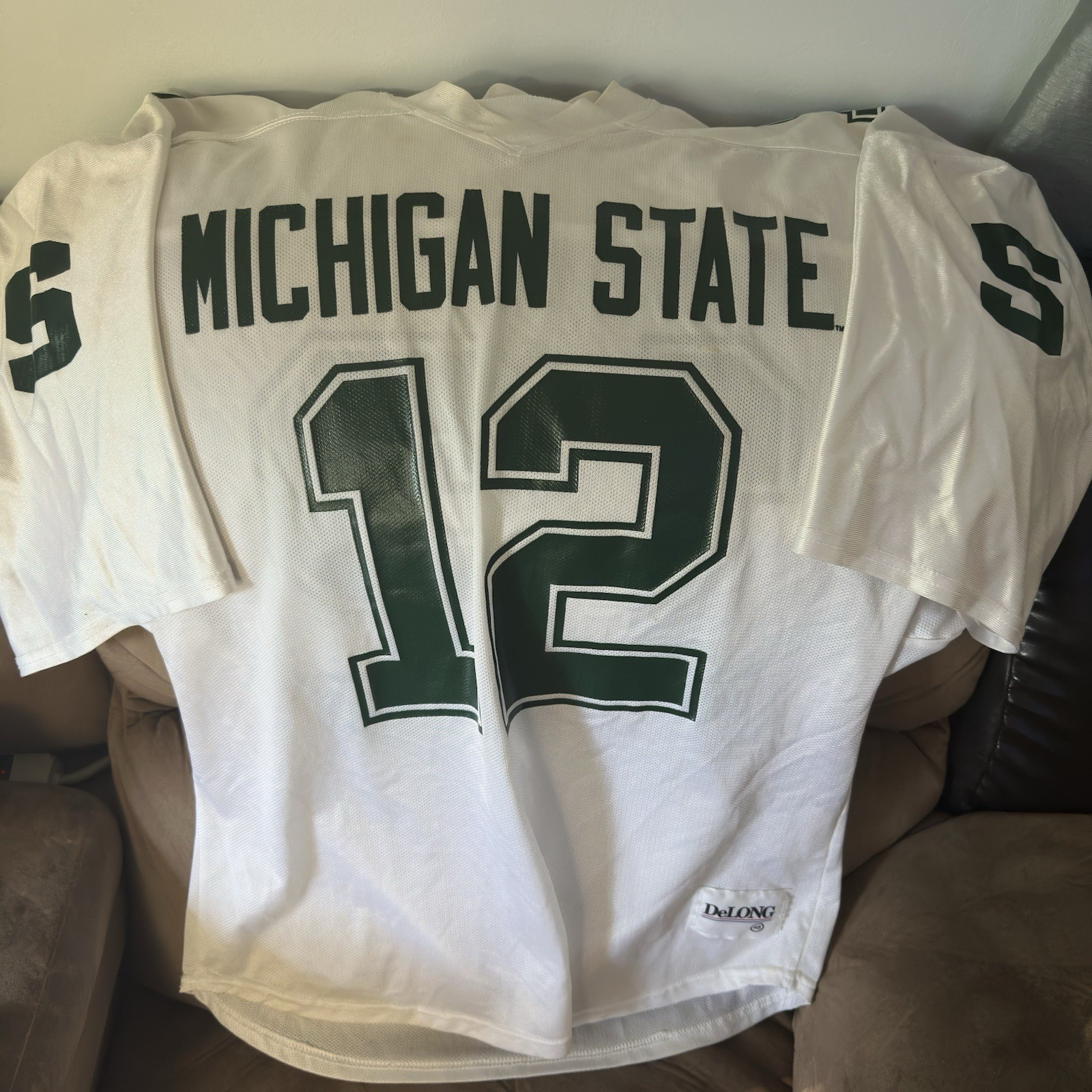 Vintage DeLONG Michigan State Spartans #12 Tony Banks Football Jersey Mens 48 XL Vintage DeLONG Michigan State Spartans #12 Tony Banks Football Jersey Mens 48 XL