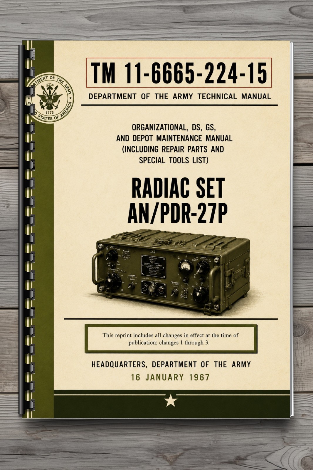 Vintage 1967 AN/PDR-27P Radiac Set Maintenance Technical Manual 113 Pages