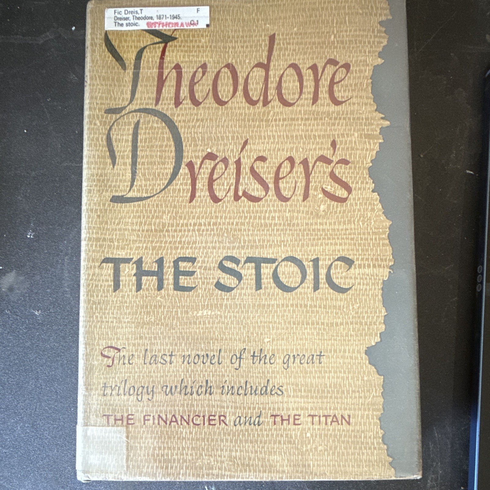 The Stoic Theodore Dreiser 1947 Doubleday Garden City NY 1st Ed HC DJ The Stoic Theodore Dreiser 1947 Doubleday Garden City NY 1st Ed HC DJ