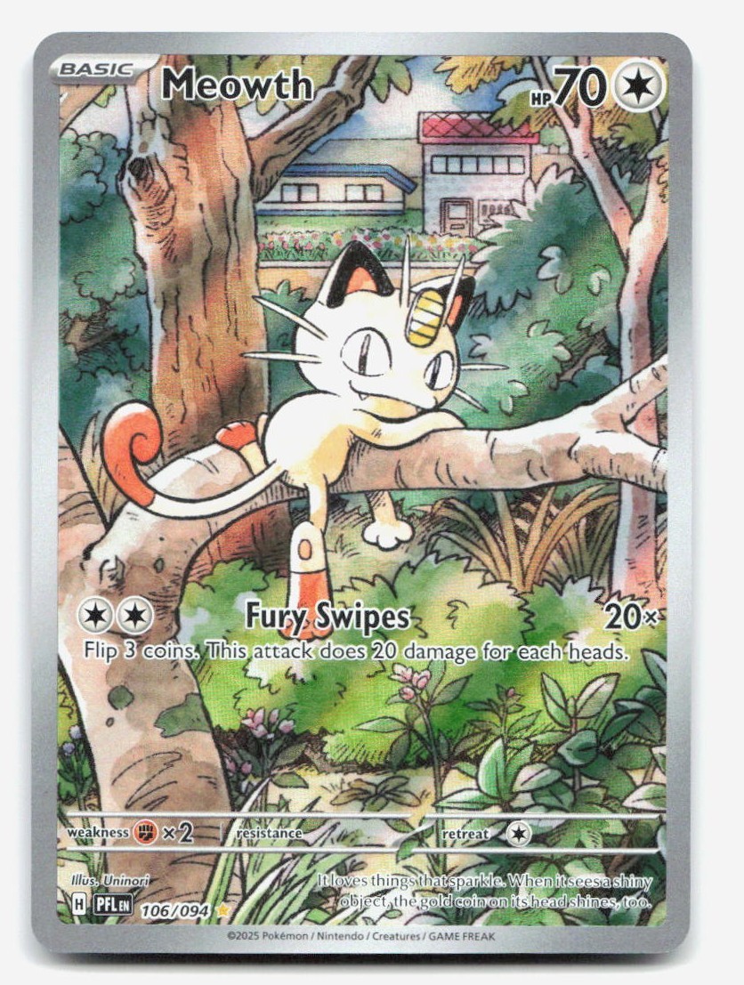 Meowth 106/094 Me02: Phantasmal Flames Illustration Rare - IR Meowth 106/094 Me02: Phantasmal Flames Illustration Rare - IR