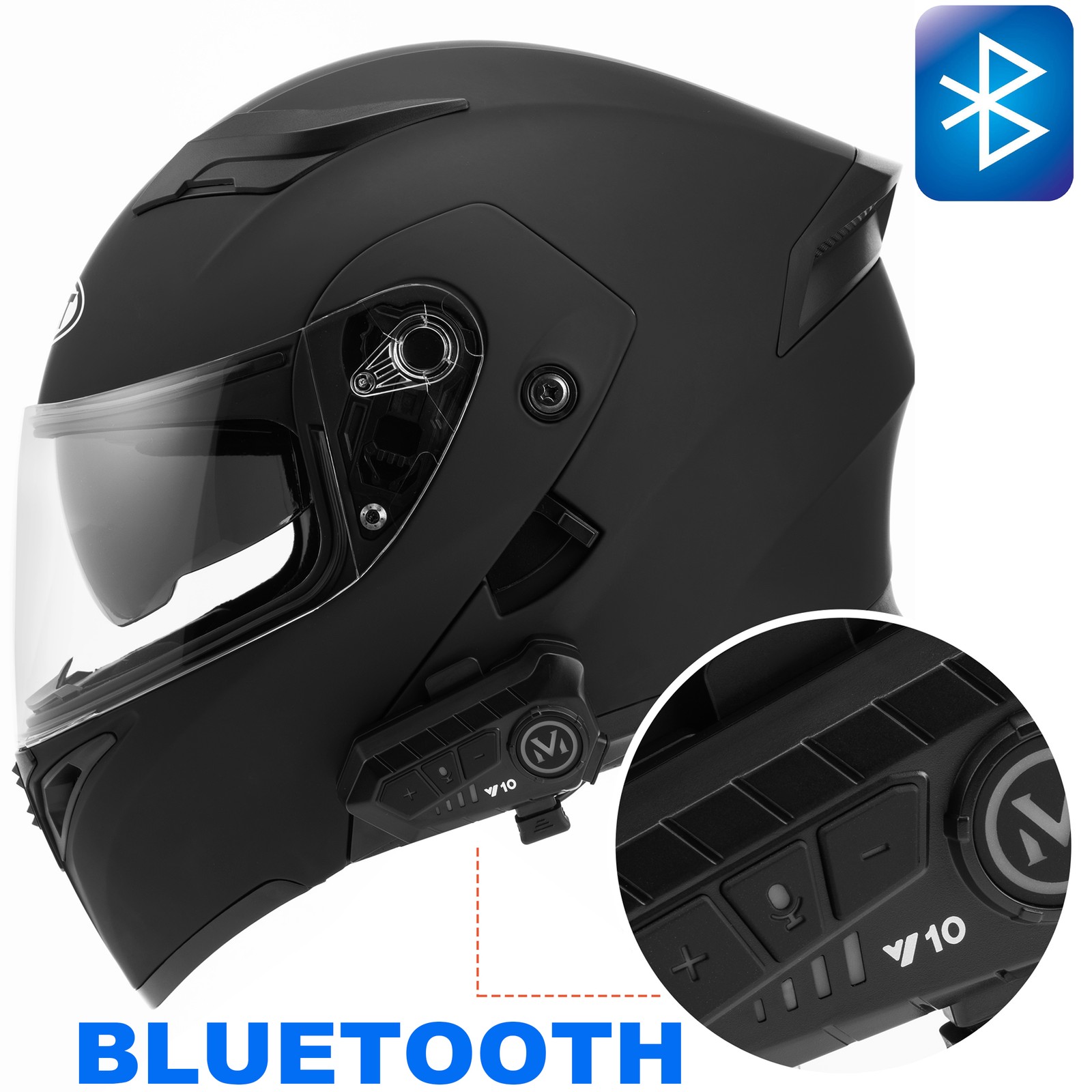 NEW Helmet DOT Bluetooth Full face Modular Motorcycle Helmet Street Full Face