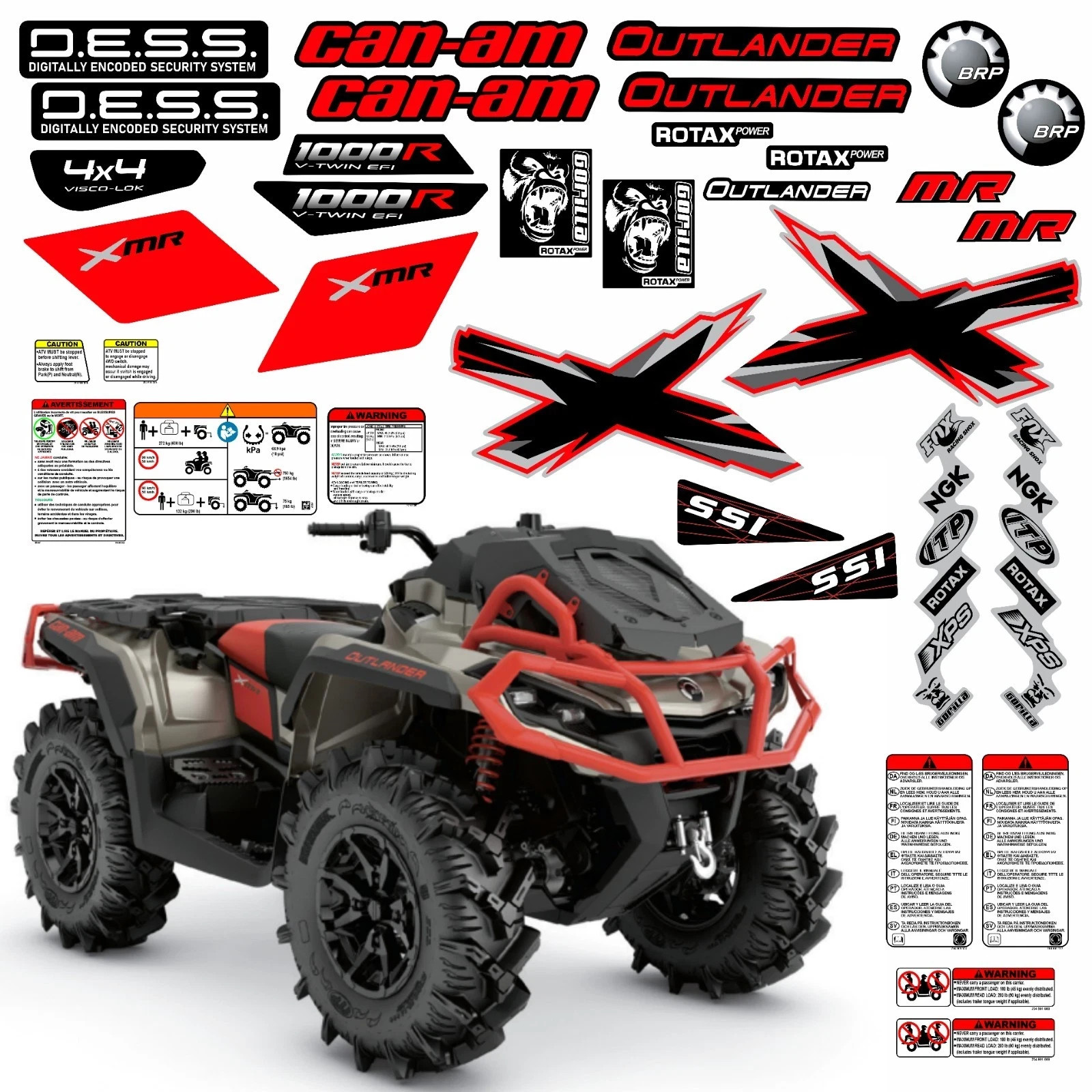 ATV Graphics Decals Stickers For Can-am Outlander XMR 1000R ATV Graphics Decals Stickers For Can-am Outlander XMR 1000R