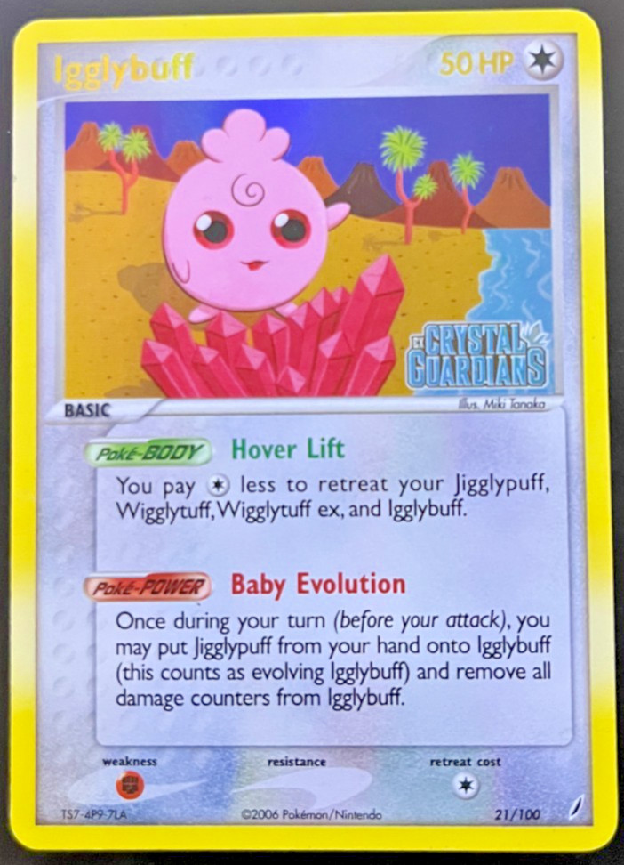 Pokemon Igglybuff 21/100 Reverse Holo Crystal Guardians Pokemon Igglybuff 21/100 Reverse Holo Crystal Guardians