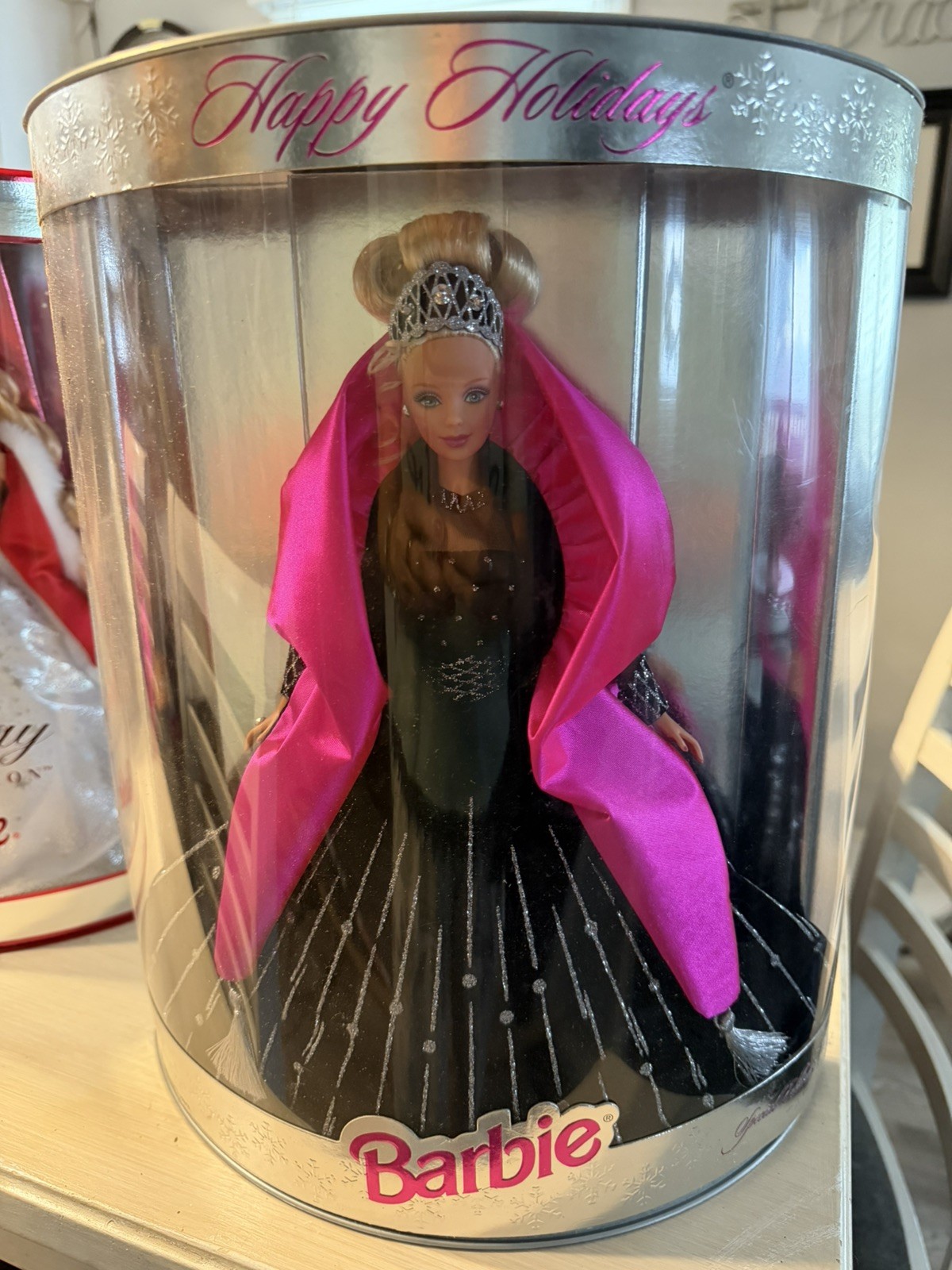 VERY RARE Barbie Happy Holidays MISPRINT 1998 Special Edition Doll Black Gown VERY RARE Barbie Happy Holidays MISPRINT 1998 Special Edition Doll Black Gown