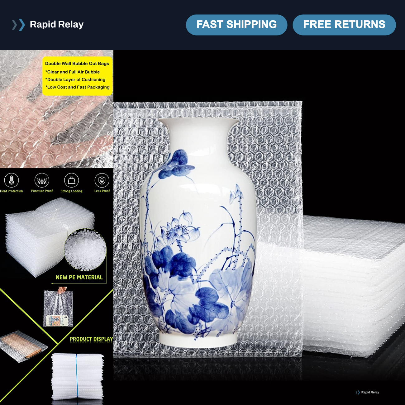 50PCS Large Clear Bubble Mailers 12 50PCS Large Clear Bubble Mailers 12