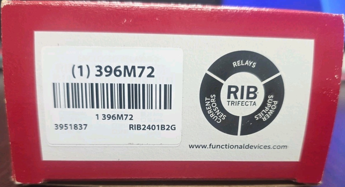 Functional Devices-Rib Rib2401b2g Relay, 20A, Dpdt, 24Vac/Dc/120Vac Functional Devices-Rib Rib2401b2g Relay, 20A, Dpdt, 24Vac/Dc/120Vac