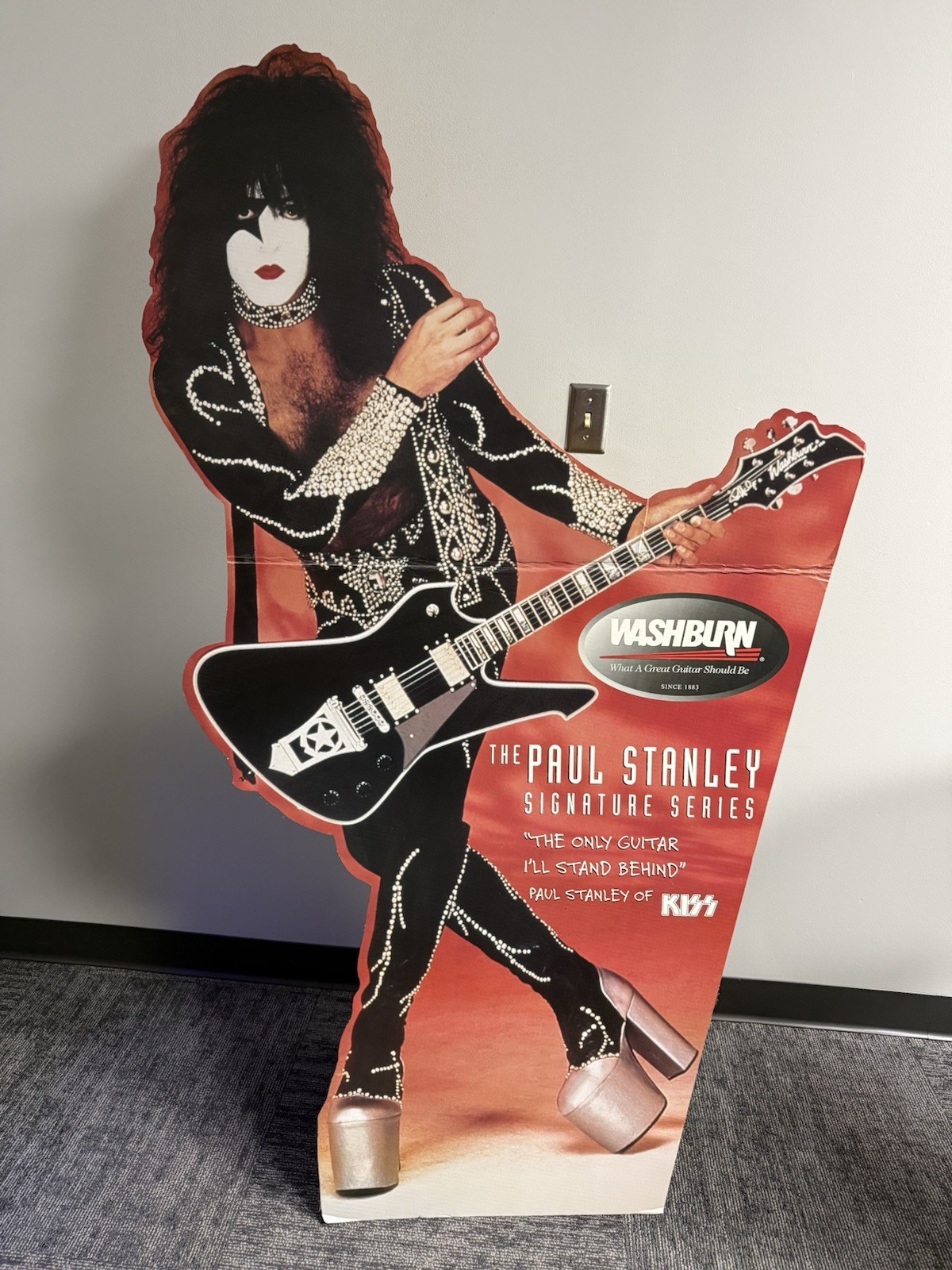 Life Size KISS Paul Stanley Signature Series Washburn Standee Rare Life Size KISS Paul Stanley Signature Series Washburn Standee Rare