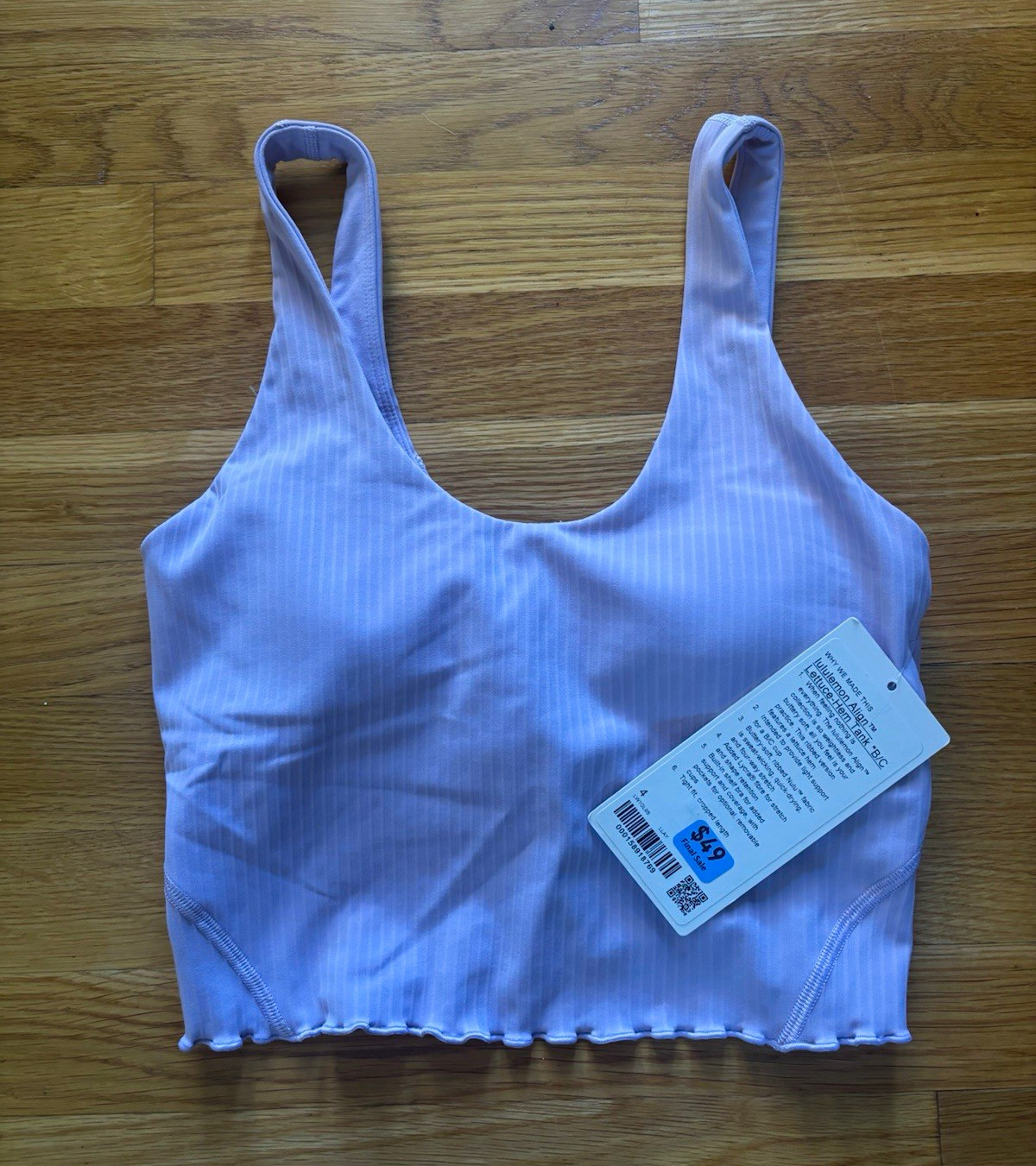 Lululemon Align Lettuce-Hem Tank Lilac Play Sz 4 B/C NWT