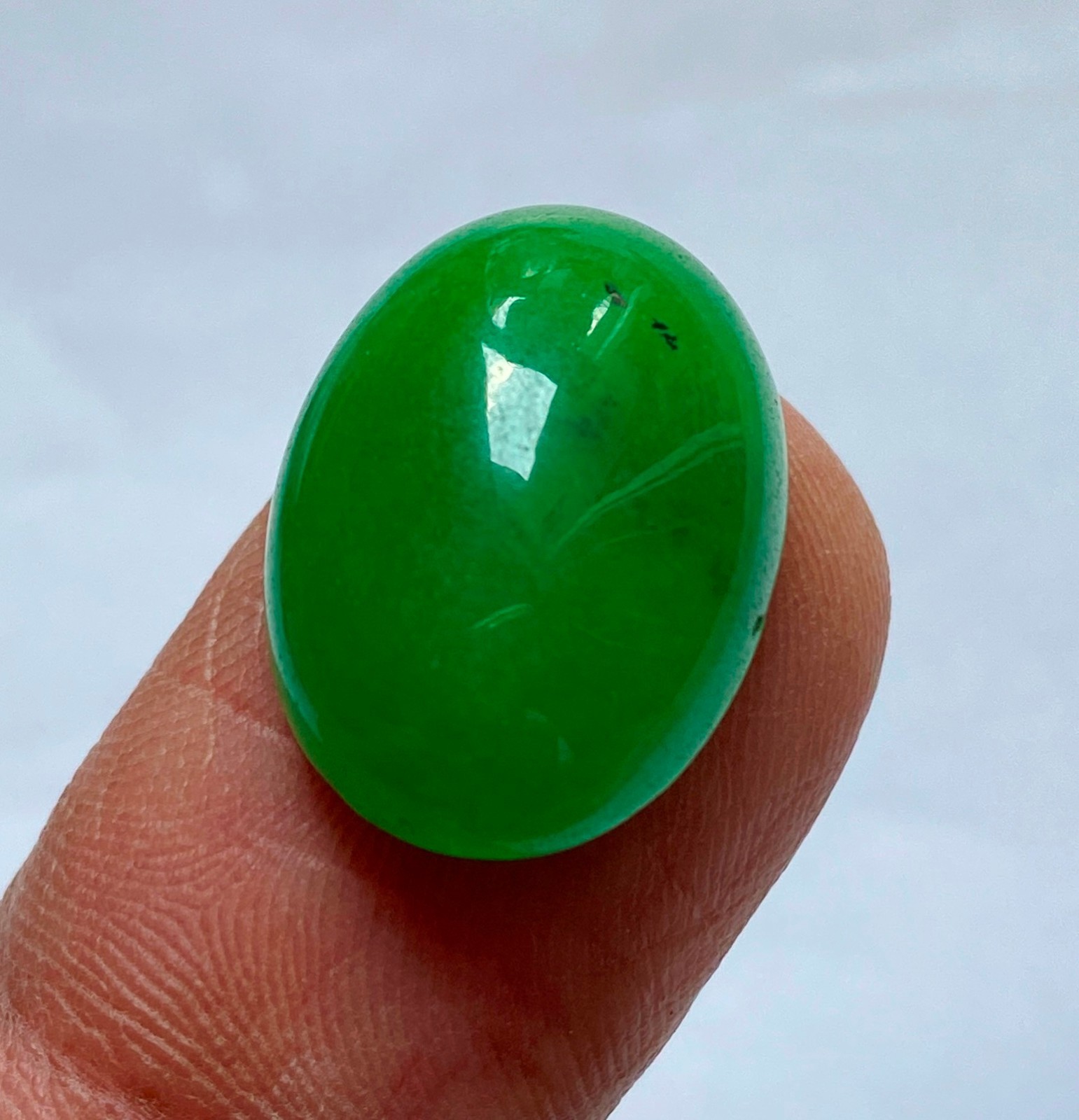 Natural Certified 16 Ct Green Tsavorite Garnet Oval Cabochon Gemstone