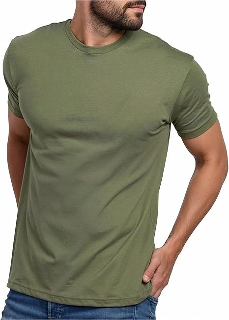 Mens T Shirts Soft Cotton Crew Neck