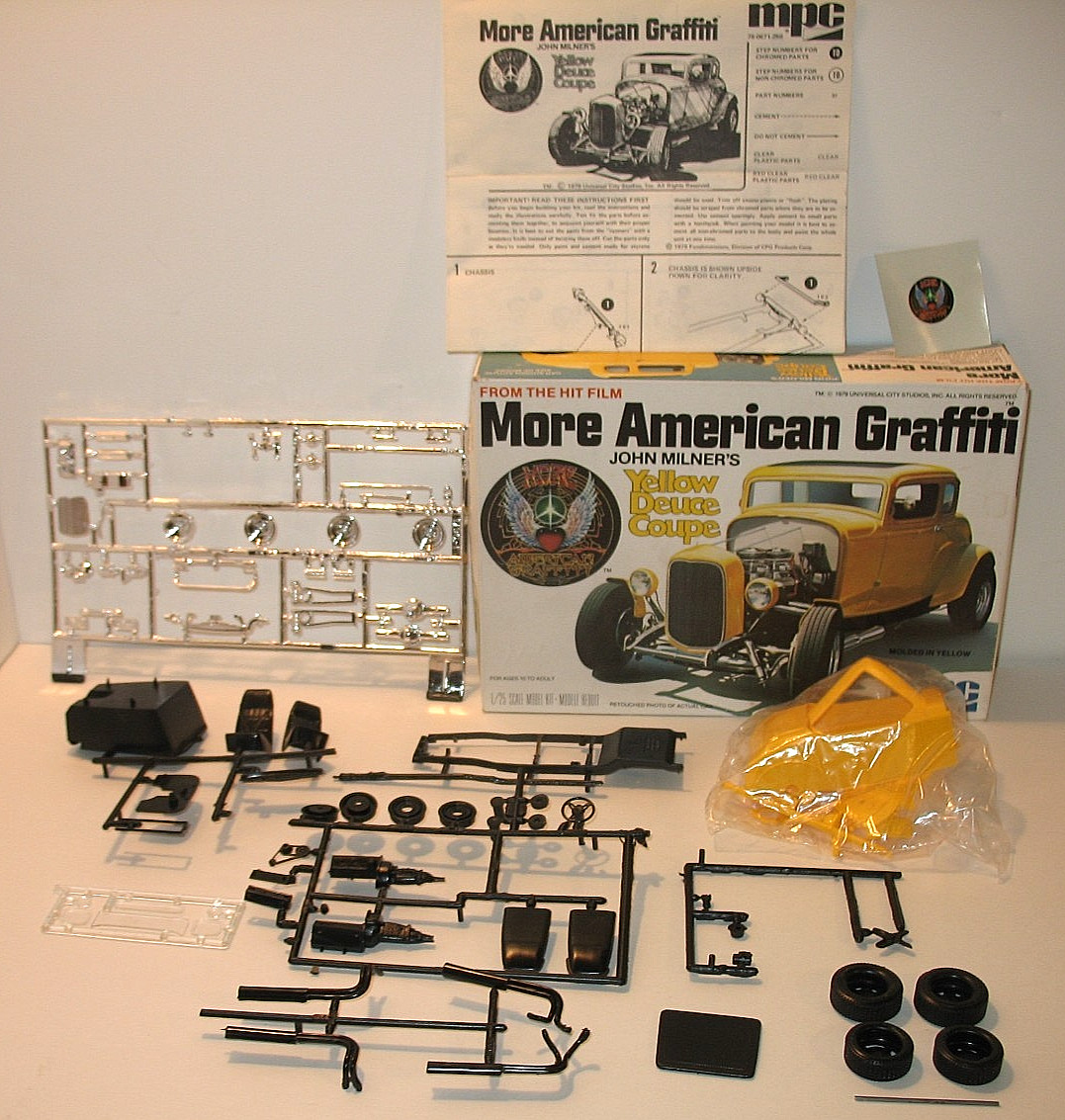 MPC More American Graffiti Yellow Deuce Coupe John Milner\'s Kit 1-0671 MPC More American Graffiti Yellow Deuce Coupe John Milner\'s Kit 1-0671
