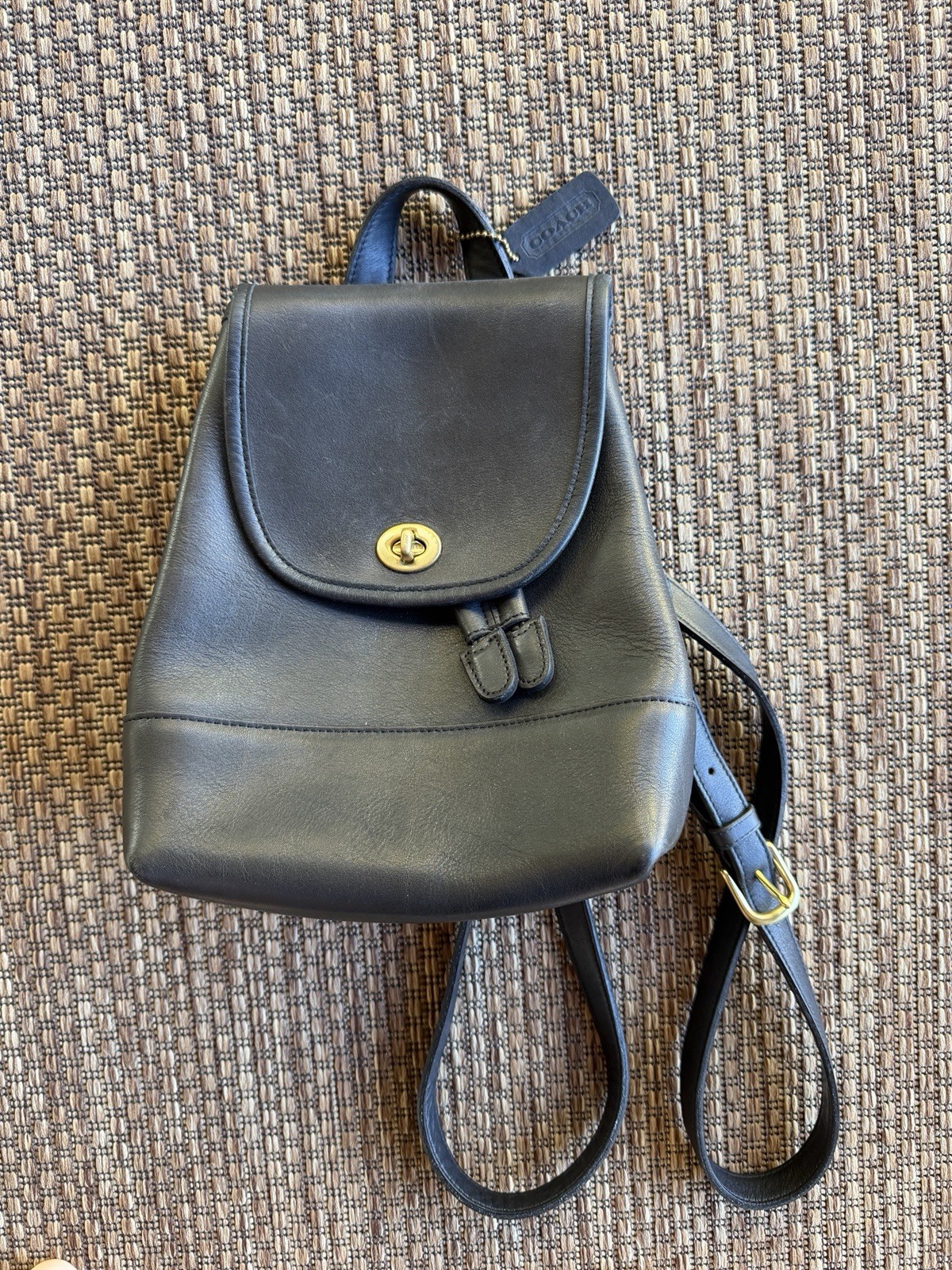 Vintage Coach Daypack Black Leather Backpack 9960 Handcrafted, Costa Rica Vintage Coach Daypack Black Leather Backpack 9960 Handcrafted, Costa Rica