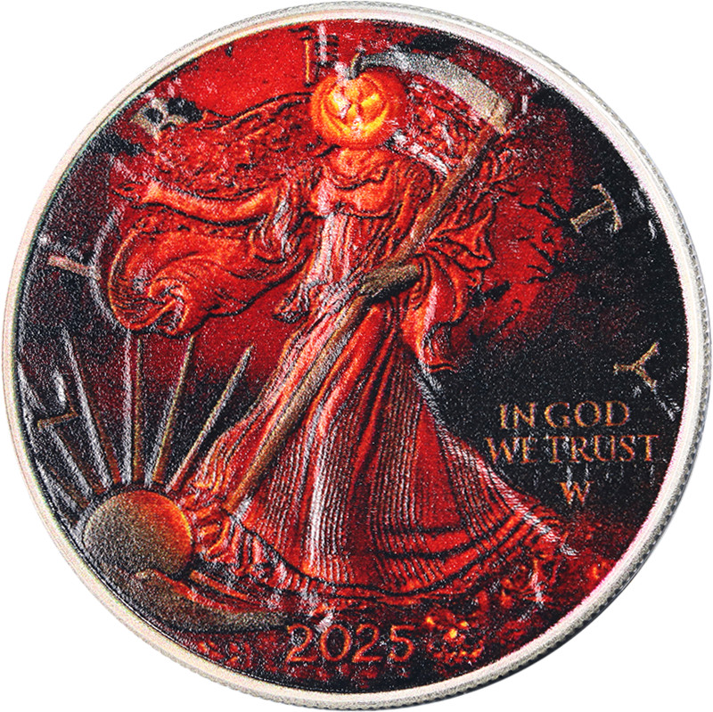 2025 Silver American Eagle $1 Halloween Night Edition - OGP COA STOCK